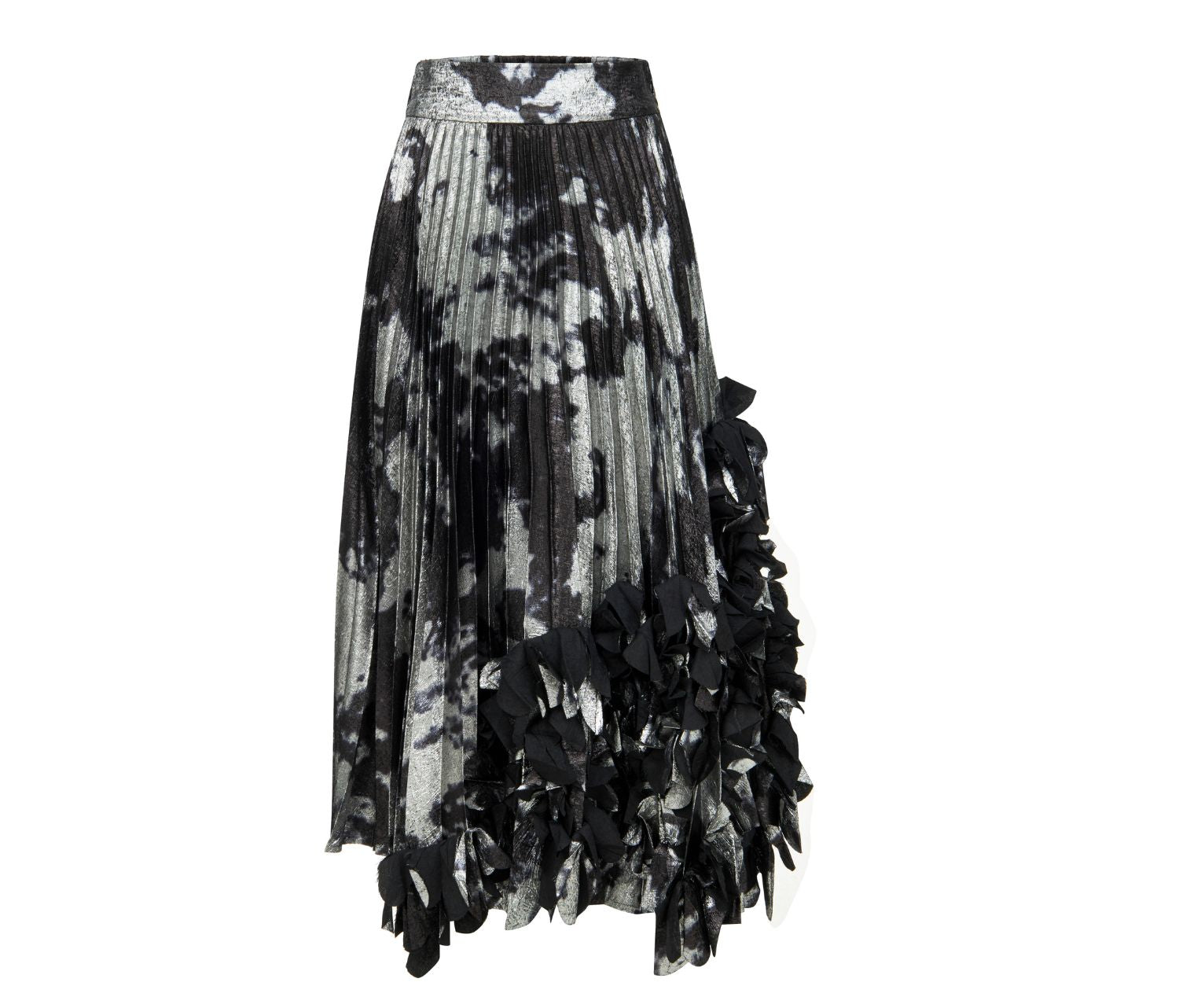 NU - Pleated Skirt with Floral Appliqués, PR Sample at DOORS NYC PR showroom