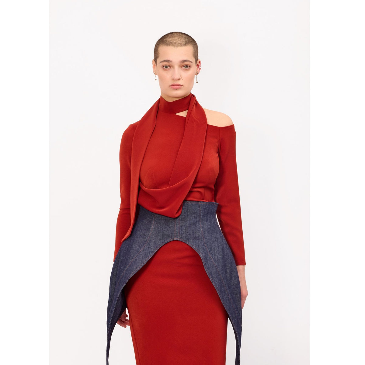 Minimalist Waist Corset For Layering | Blue Denim