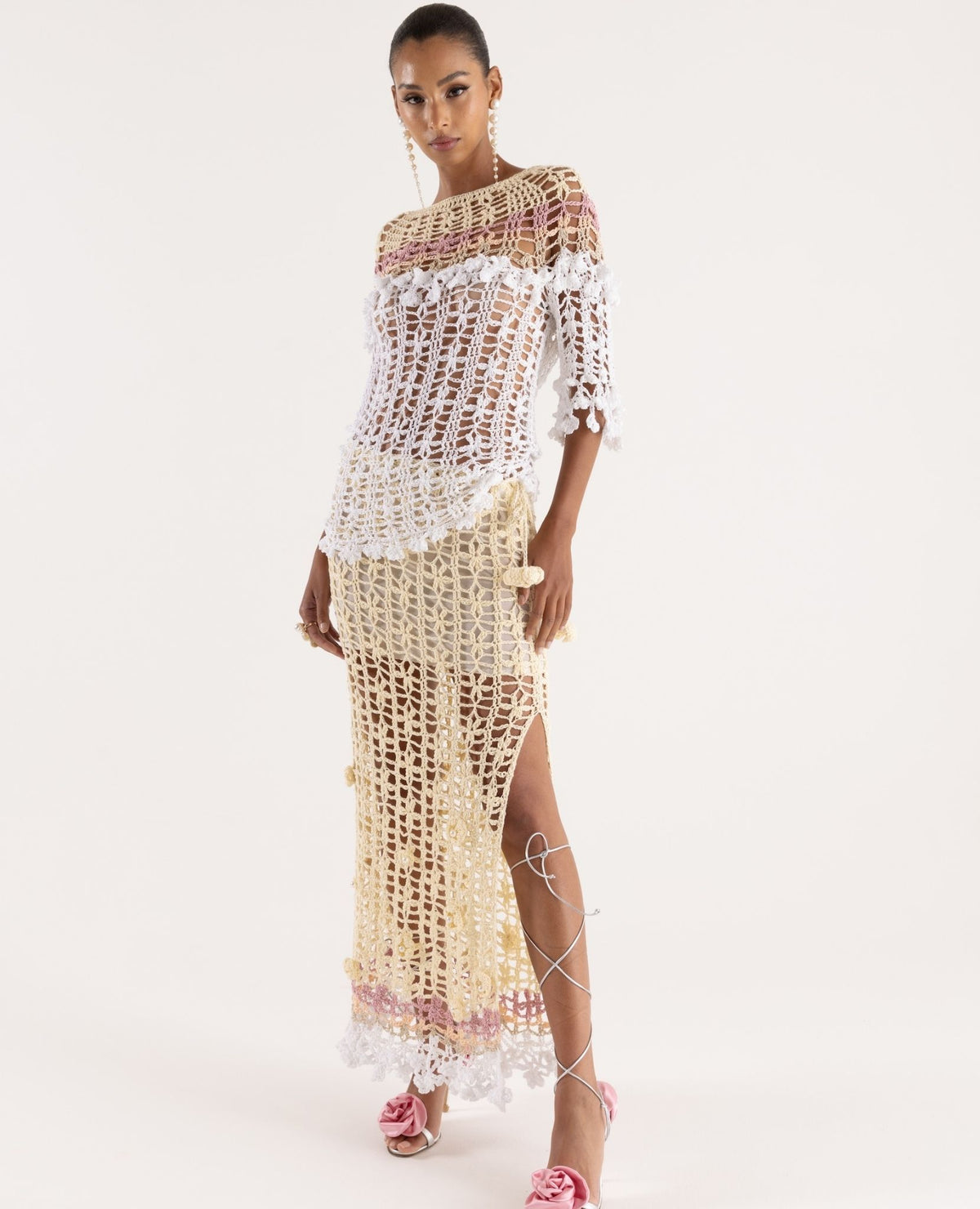 ANDREEVA - Vanilla Multicolor Handmade Crochet Top, buy at DOORS NYC