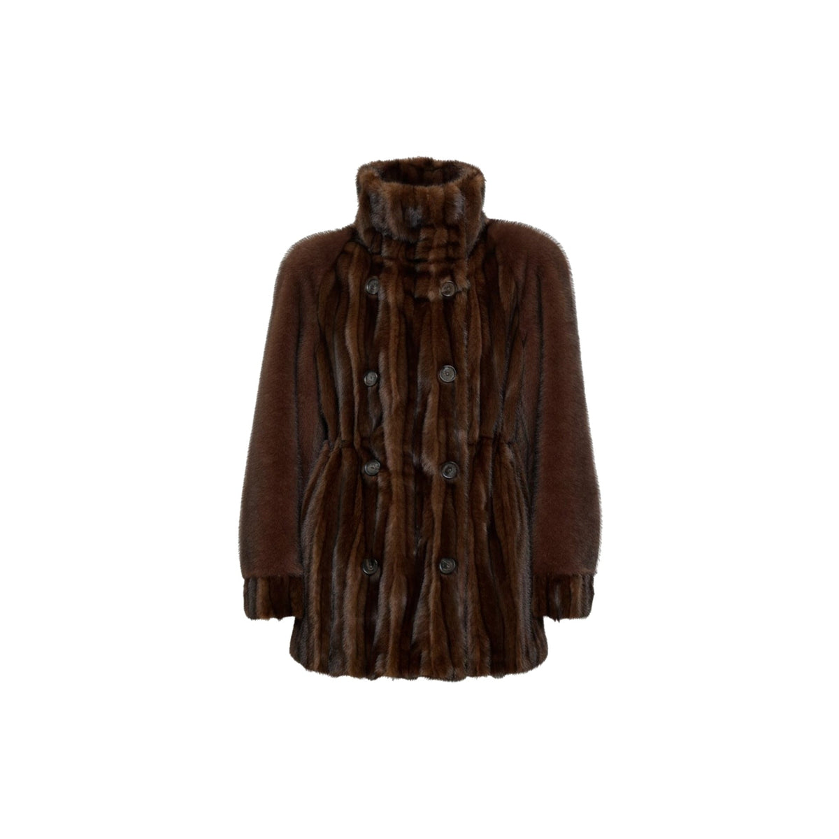 BASSIA - Rosie Patchwork Faux Mink Fur Coat, buy at DOORS NYC