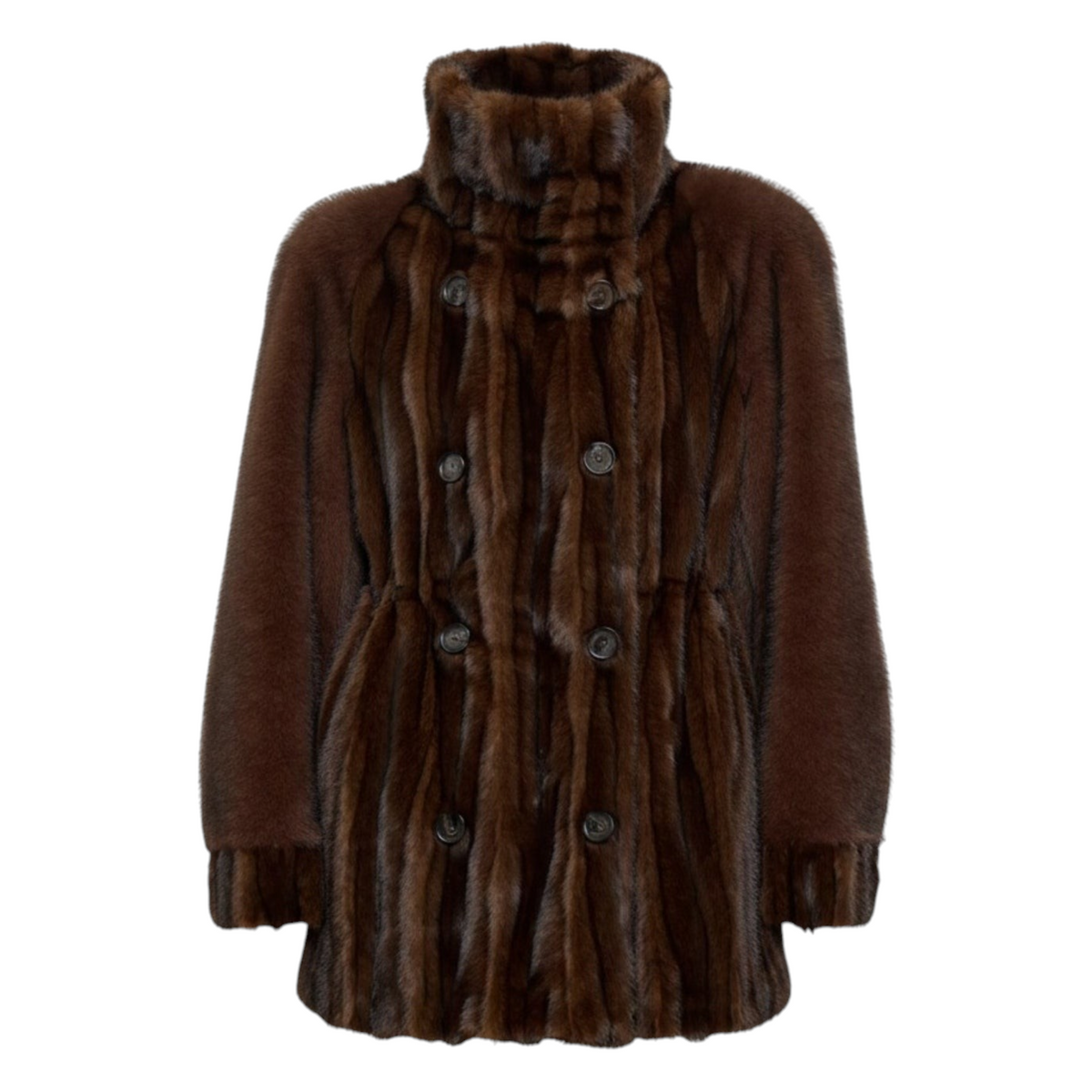 BASSIA - Rosie Patchwork Faux Mink Fur Coat, buy at DOORS NYC