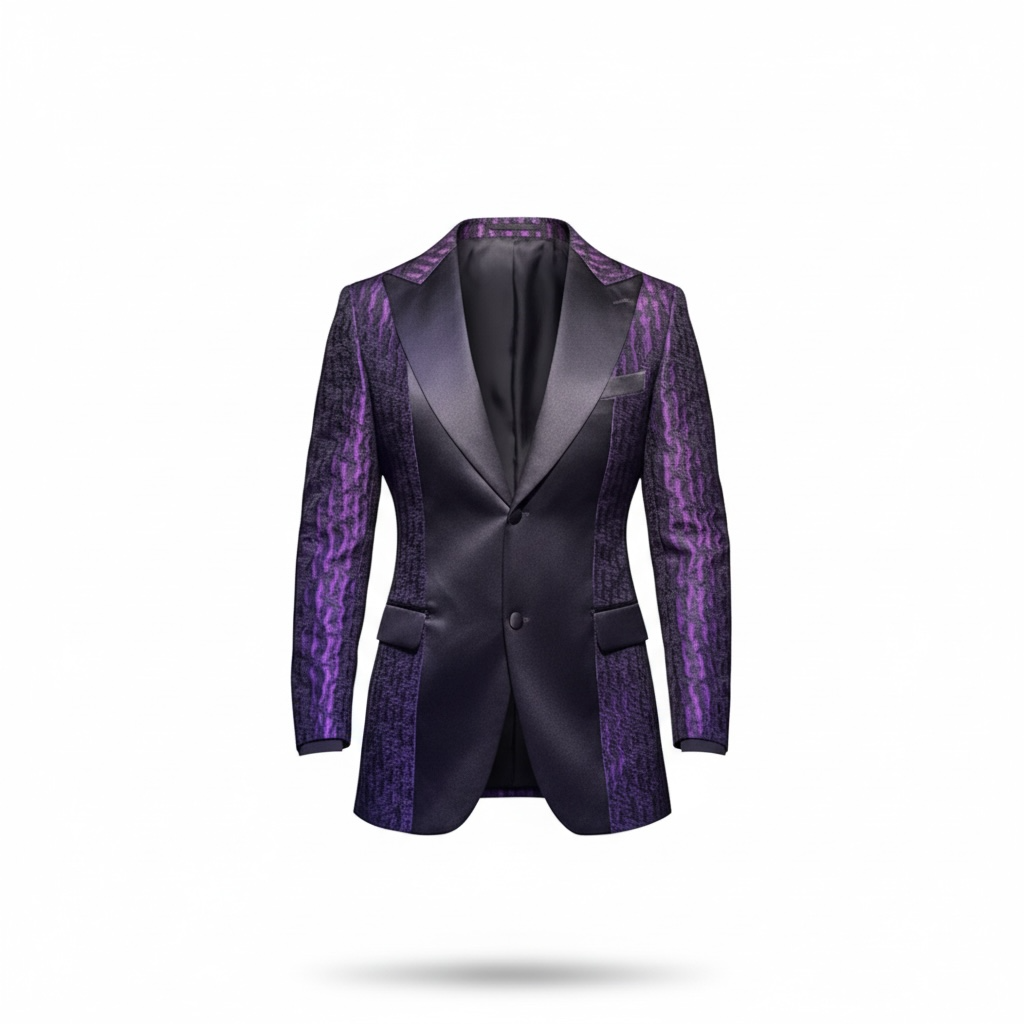 Jacquard Middle Divide Tuxedo Jacket