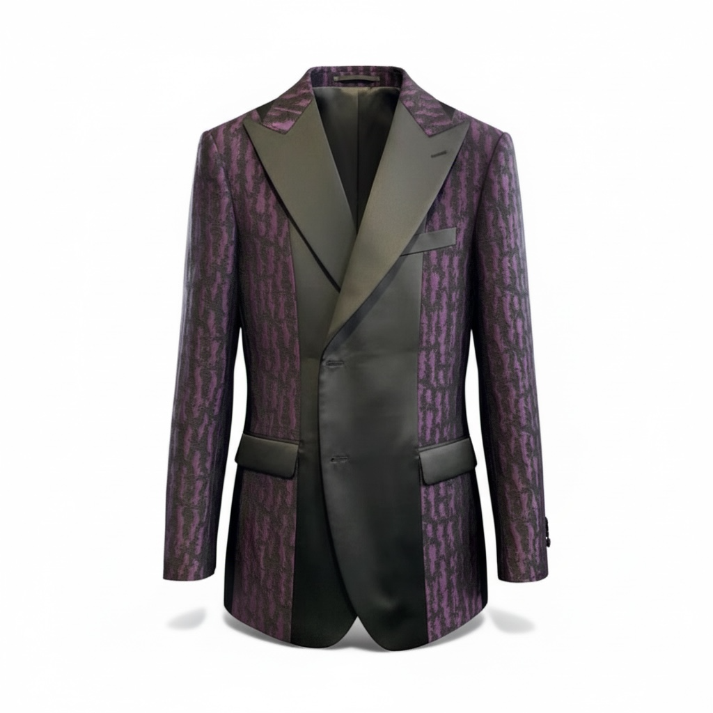 Jacquard Middle Divide Tuxedo Jacket