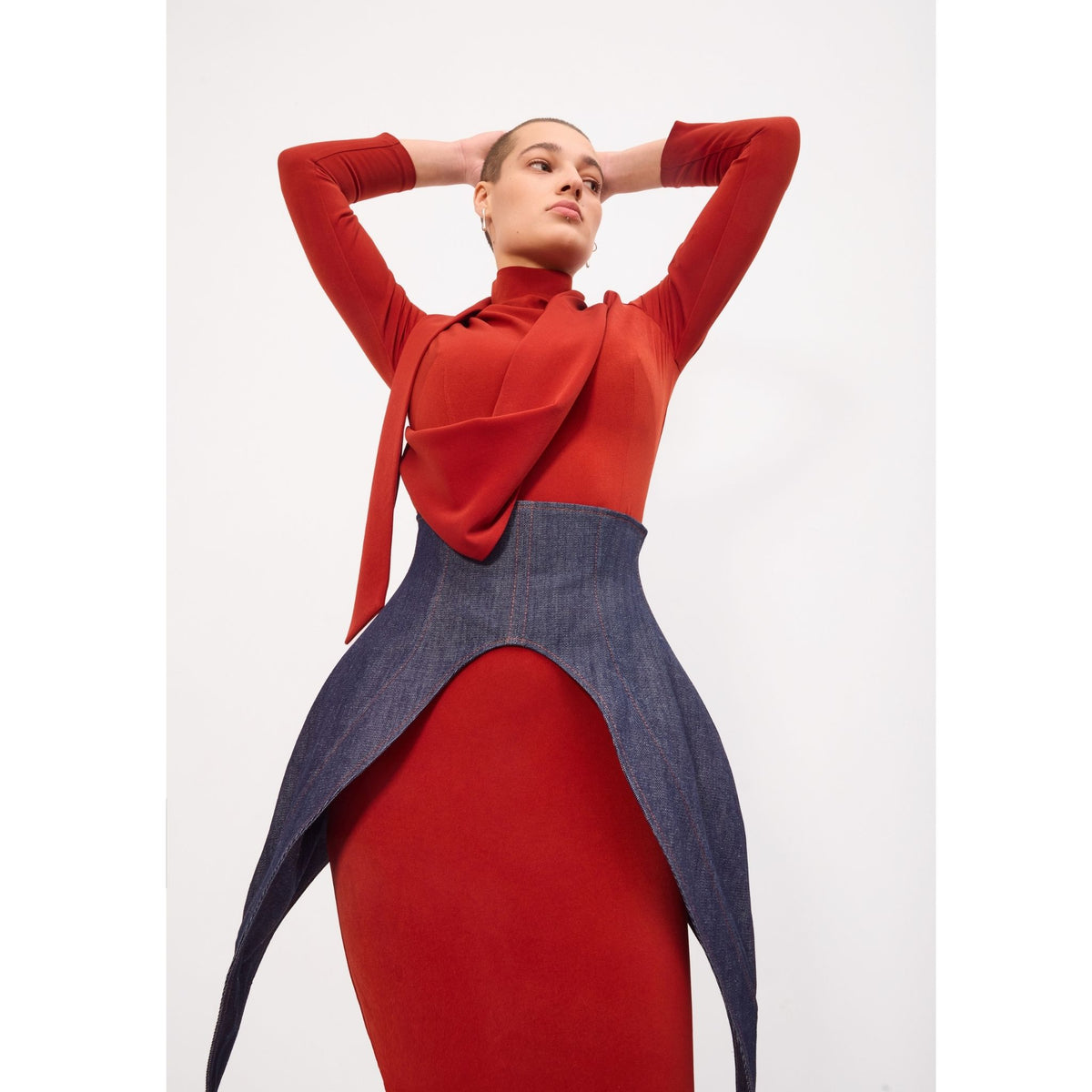 Minimalist Waist Corset For Layering | Blue Denim