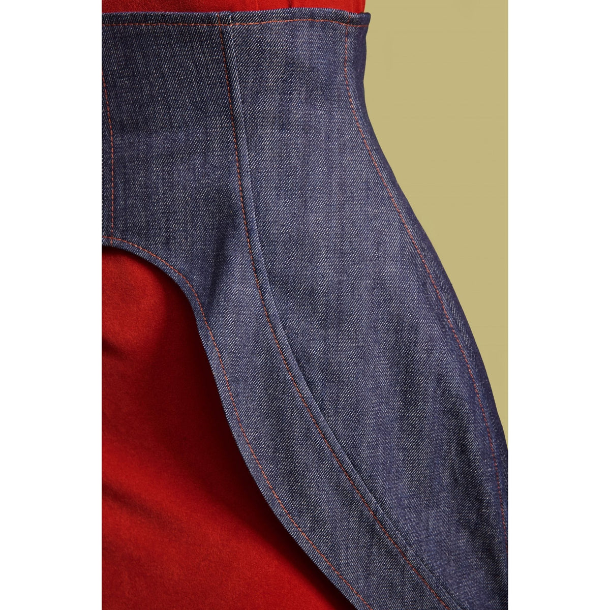 Minimalist Waist Corset For Layering | Blue Denim