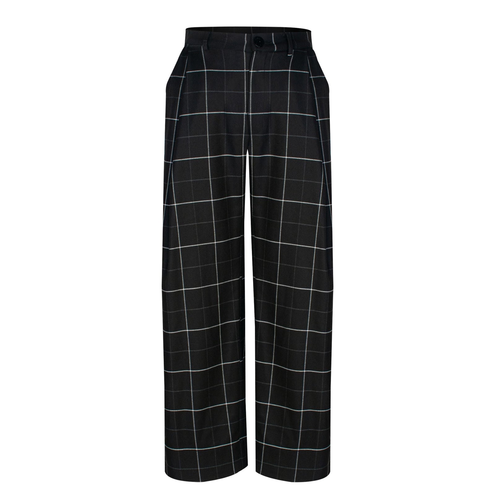 Woven Check High Waisted Trousers | PR Sample