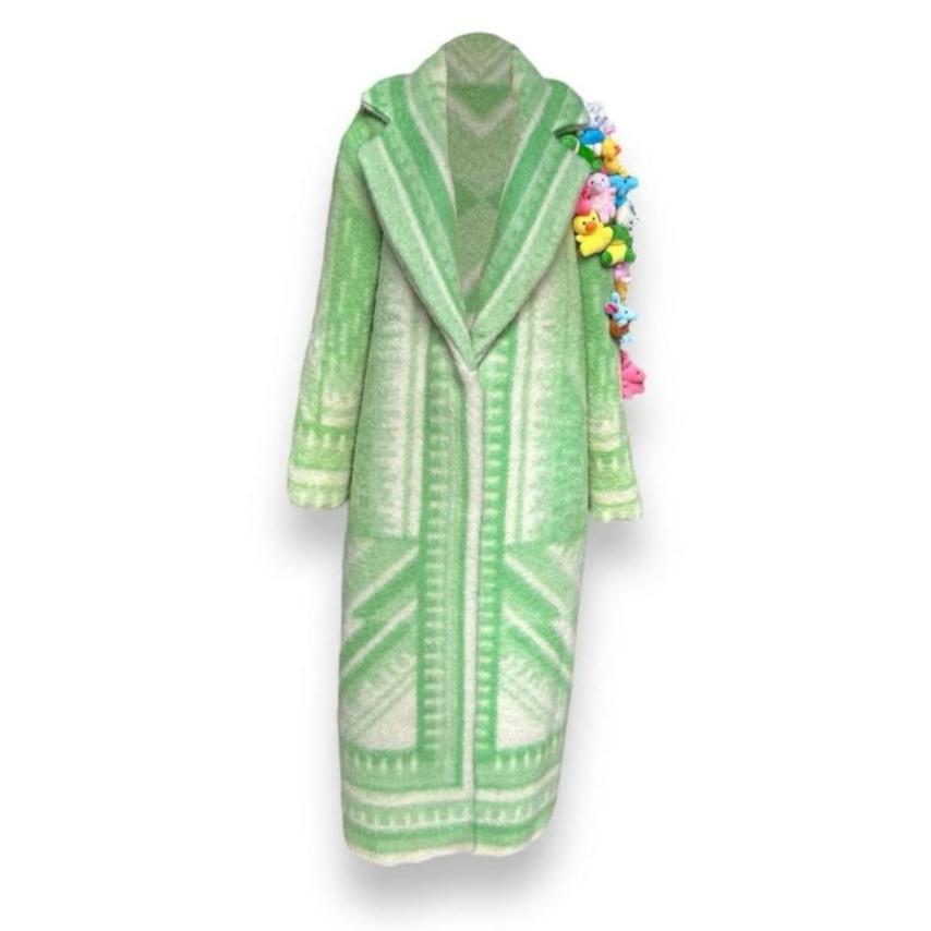 STUDIO WUNDERBAR - Green Animaly Coat , buy at DOORS NYC