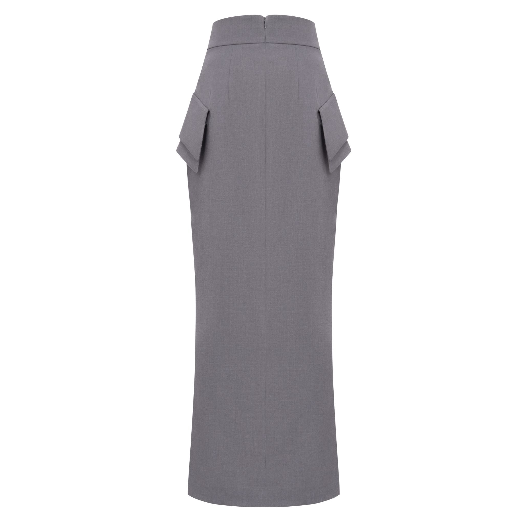 DAR ANN STUDIO - EXECUTIVE Maxi Skirt | Gray, buy at DOORS NYC