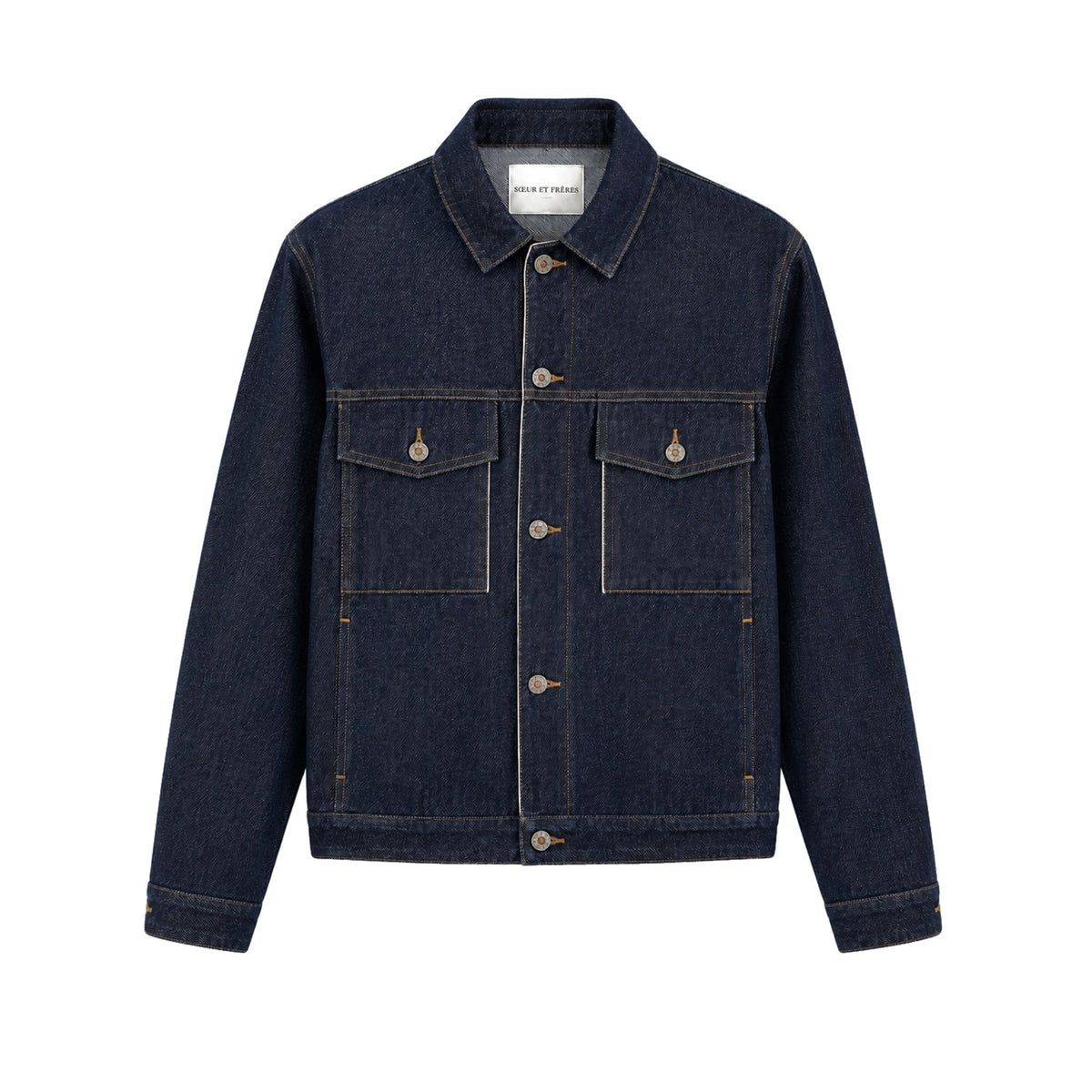 SOEUR &amp; FRÈRES - Dark Indigo Selvedge Denim Jacket, buy at DOORS NYC