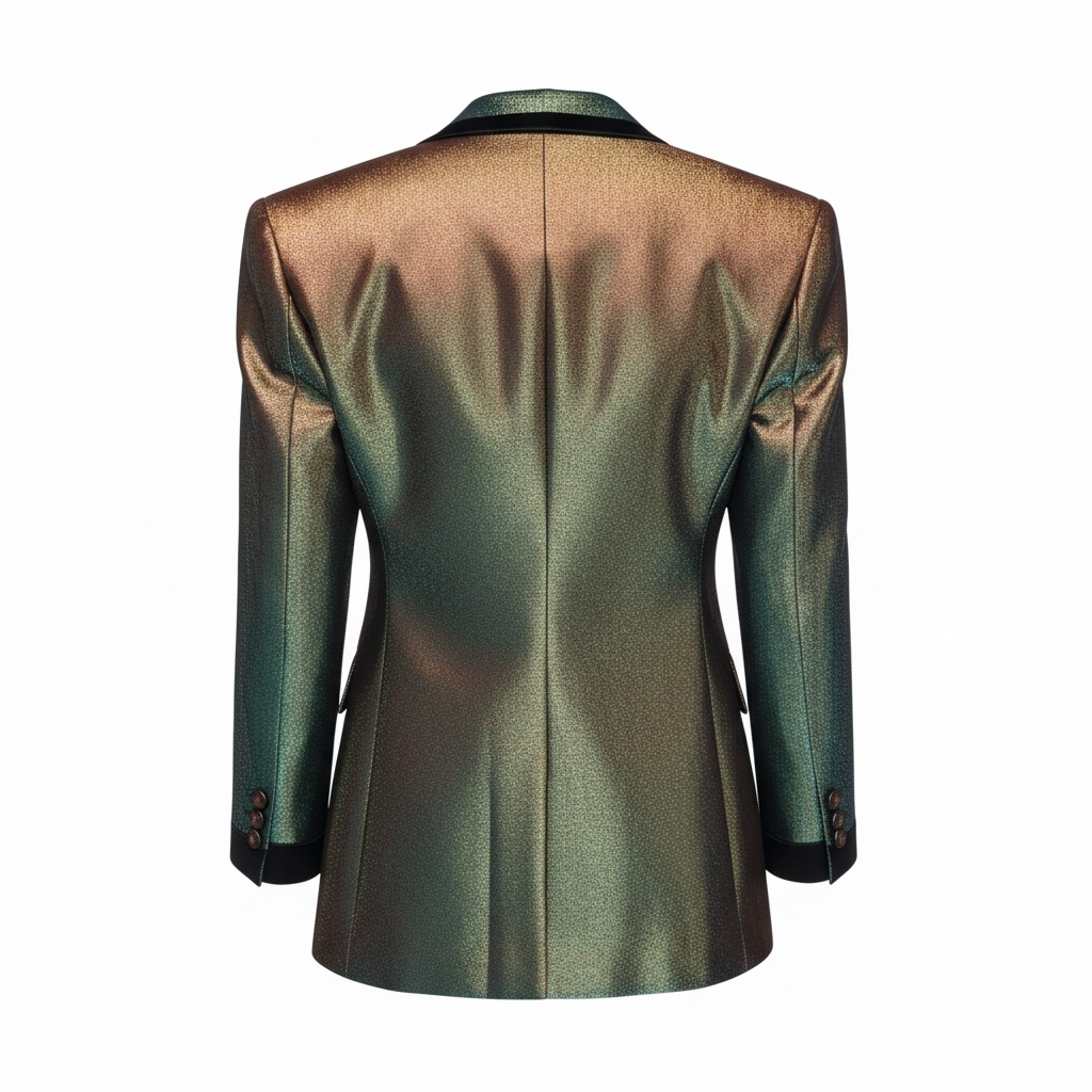 After Dark Iridescent Turquoise Double-Breasted Tux Blazer