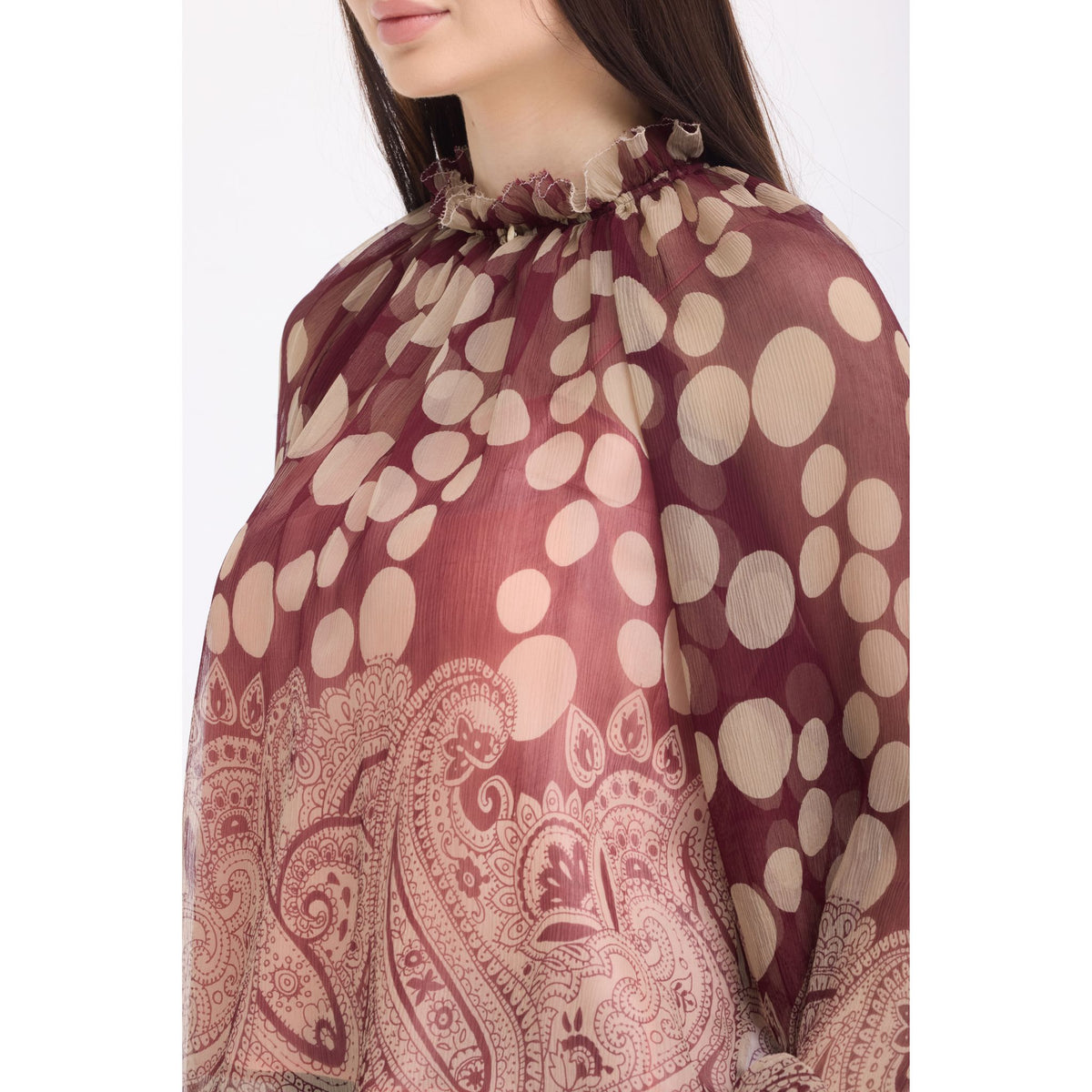 Polka Dot Paisley  Blouse