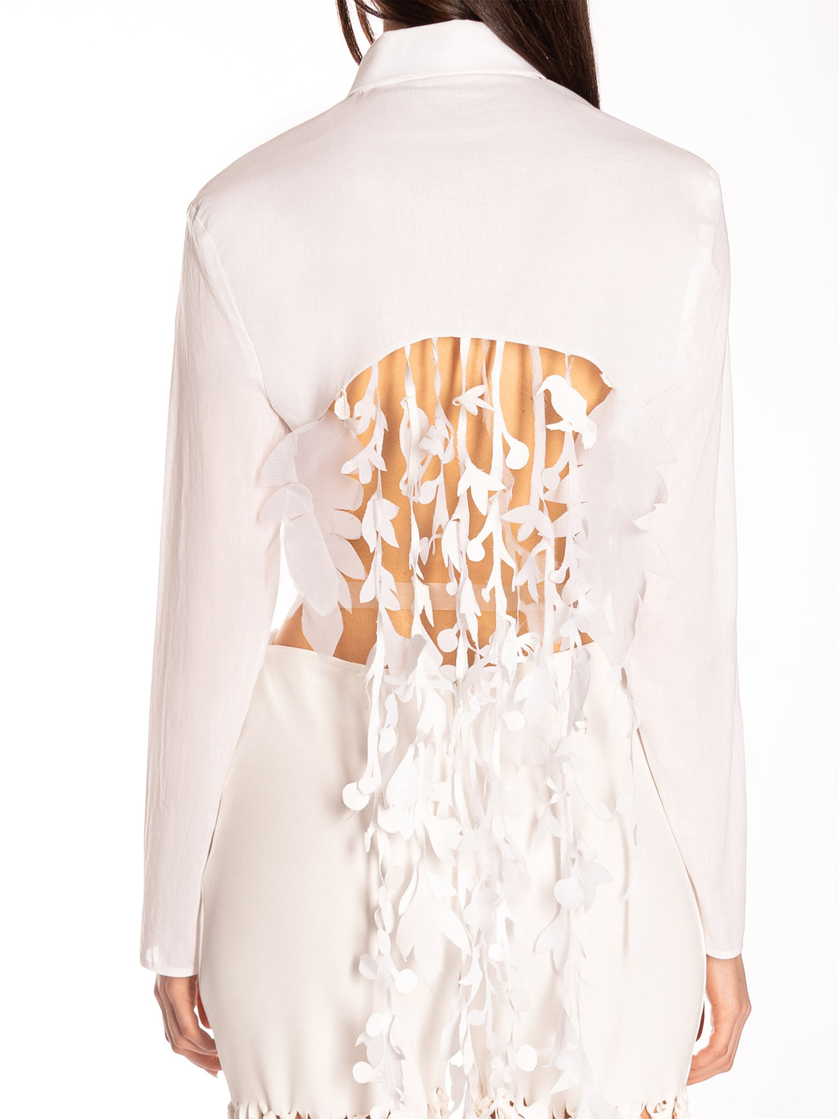 HURRICANE B- Cropped Shirt With Floral Fringes  | PR Sample