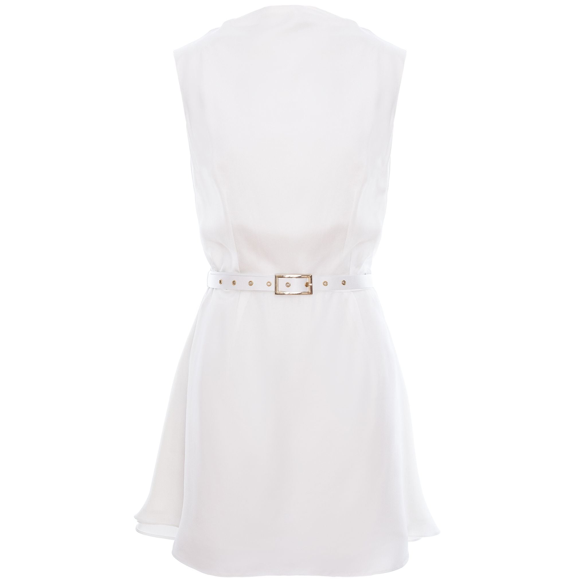 A line Viscose Mini Summer Dress - White