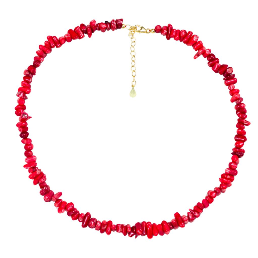 Red Coral Chips Necklace