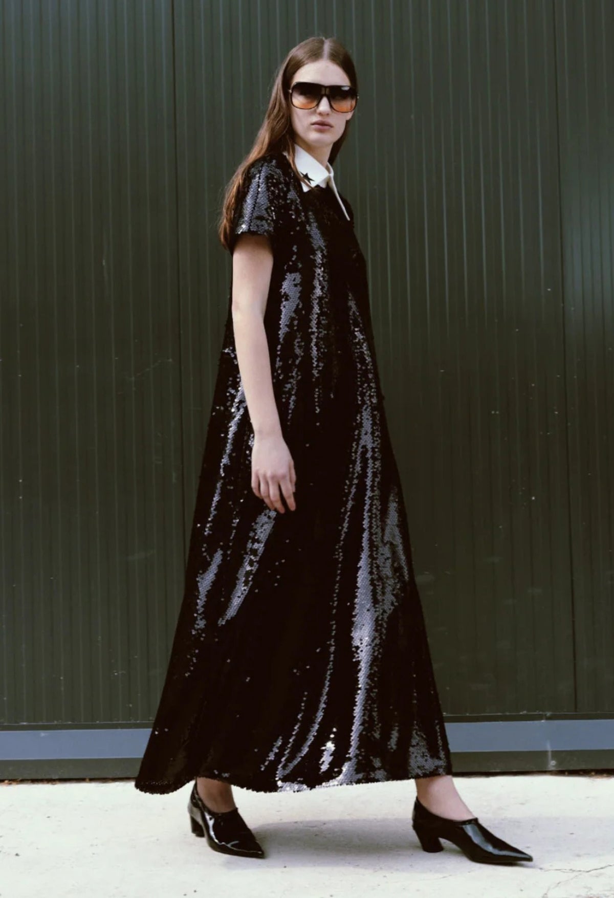 JULIA ALLERT - Sequin Evening Gown | Black buy at doors.nyc
