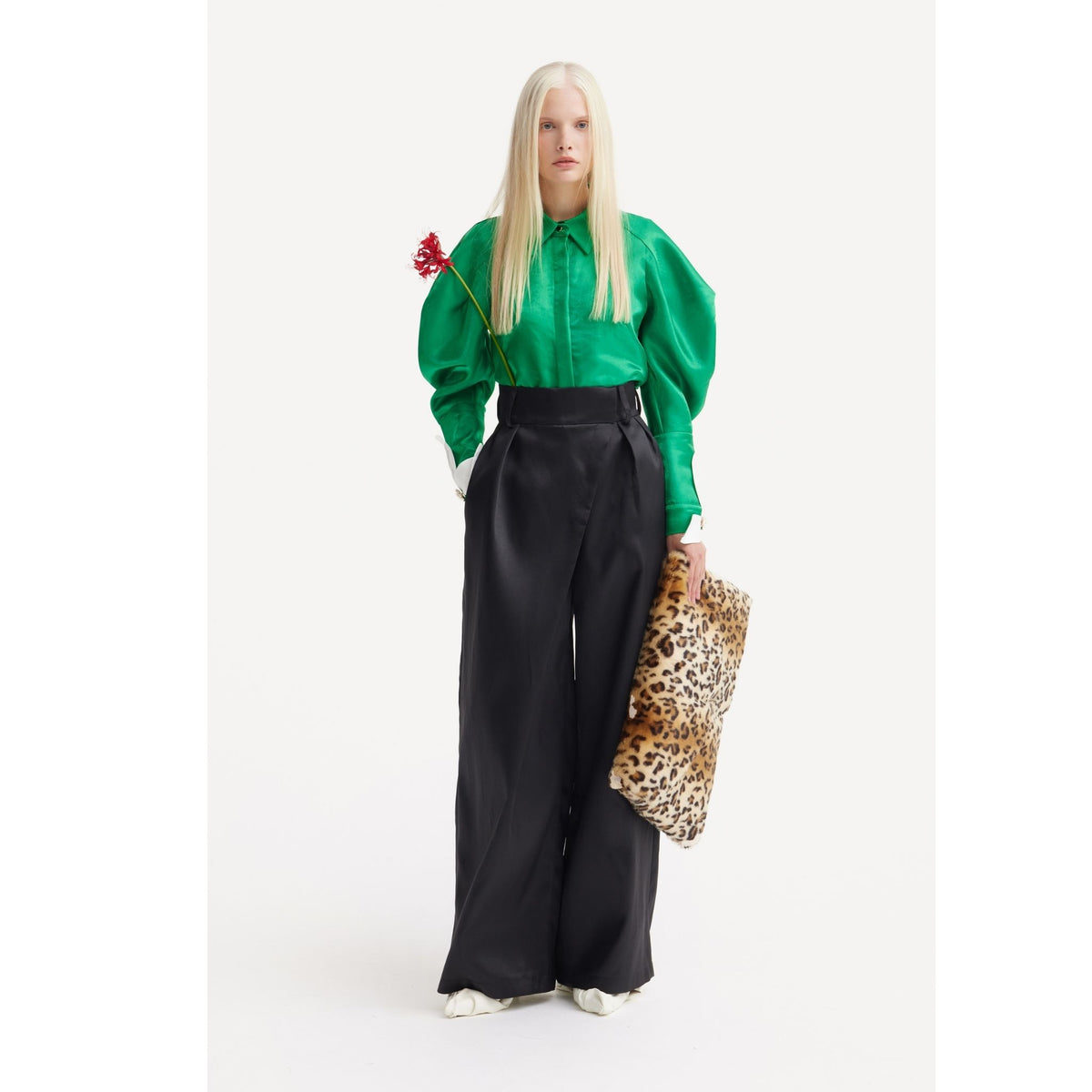 Faux Fur Envelope Clutch Bag | Leopard Print