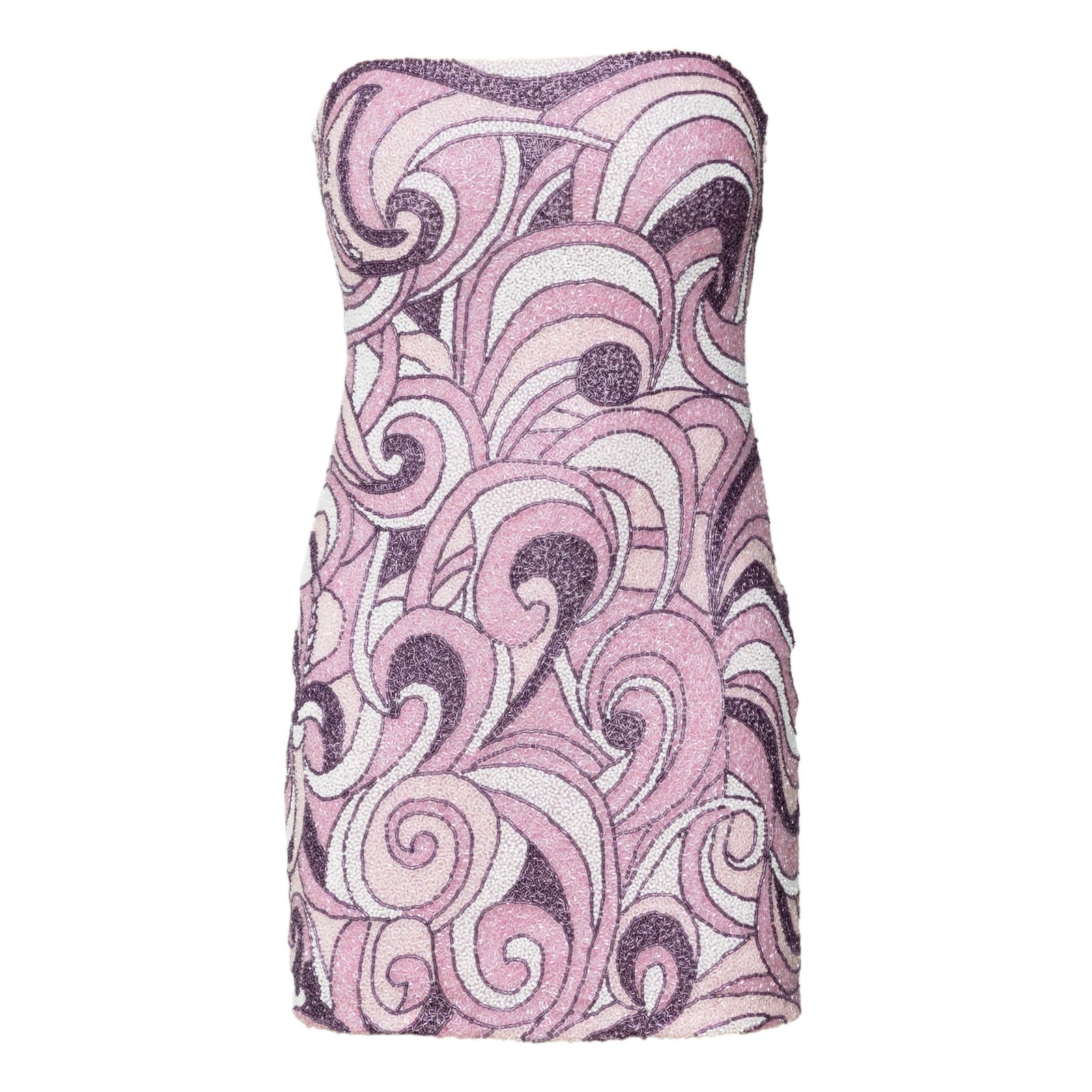 Veronica Hand-Beaded Embellished Mini Dress | Purple