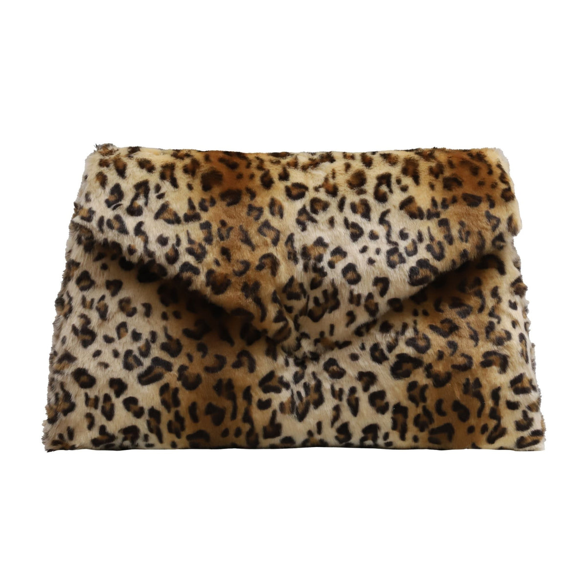 Faux Fur Envelope Clutch Bag | Leopard Print