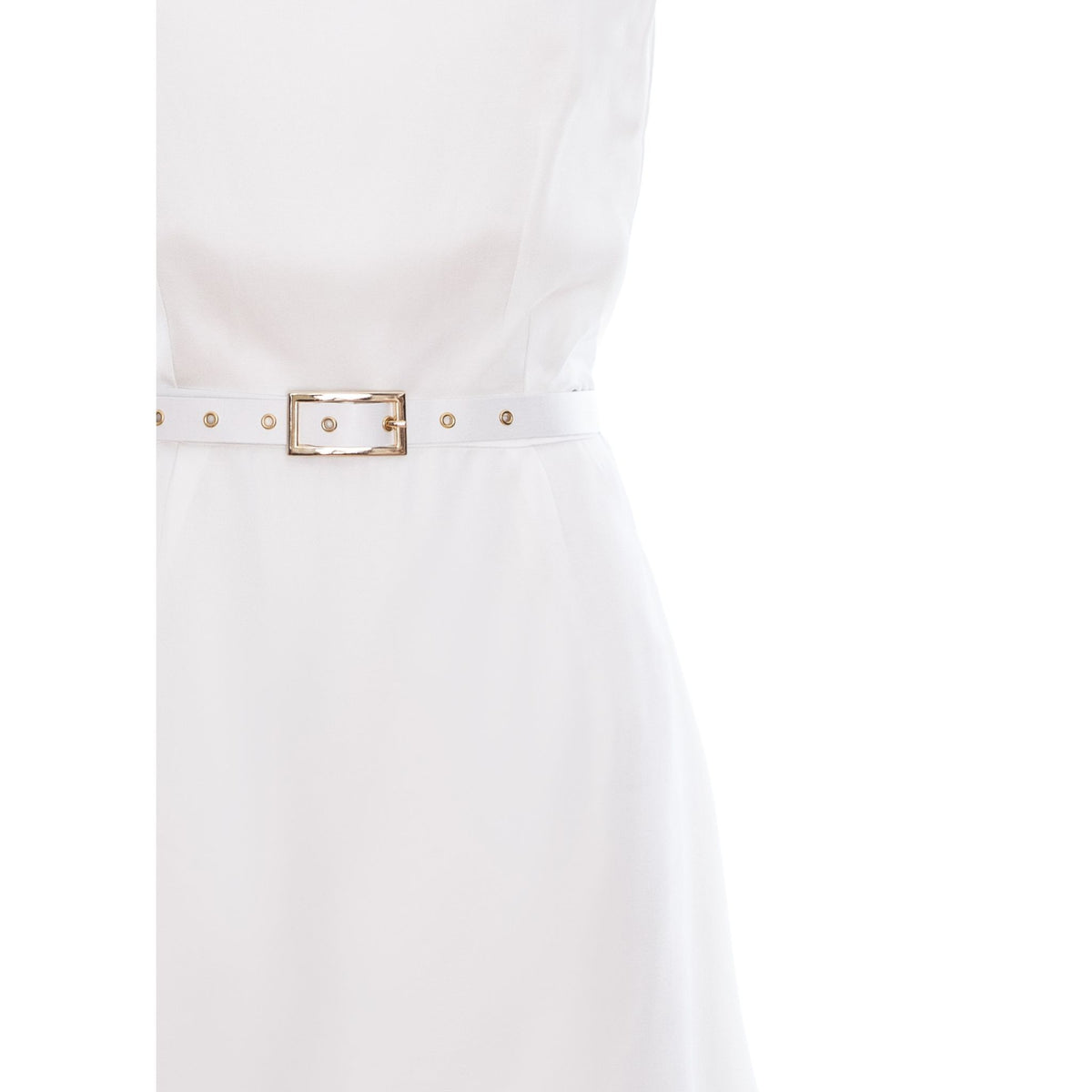 A line Viscose Mini Summer Dress - White