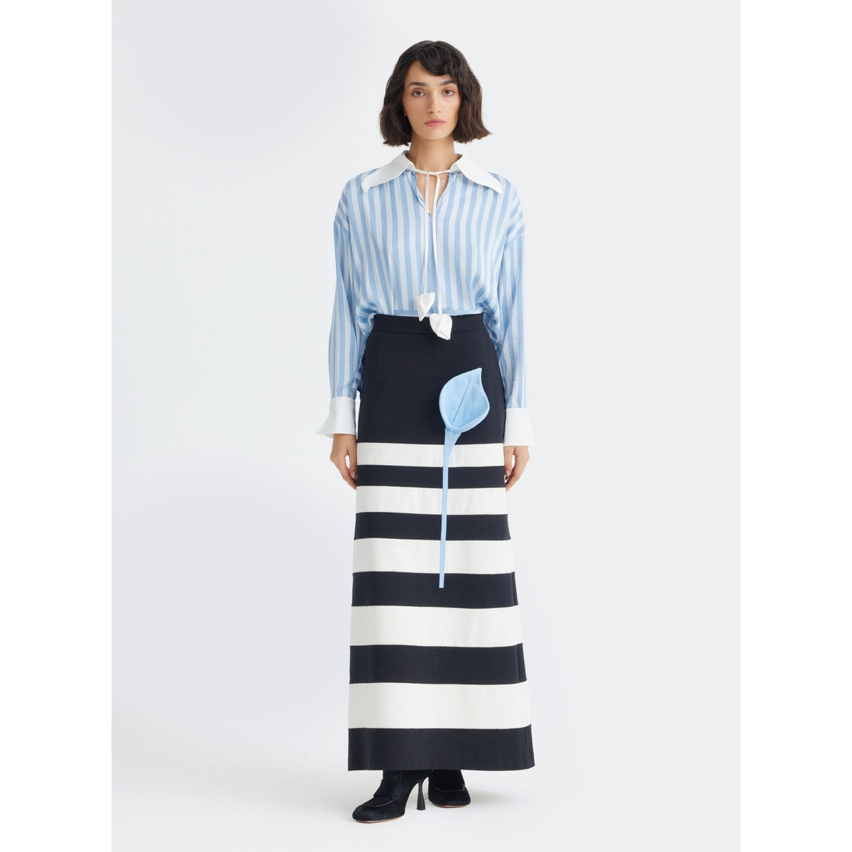 Contemporary Striped A-Line Skirt