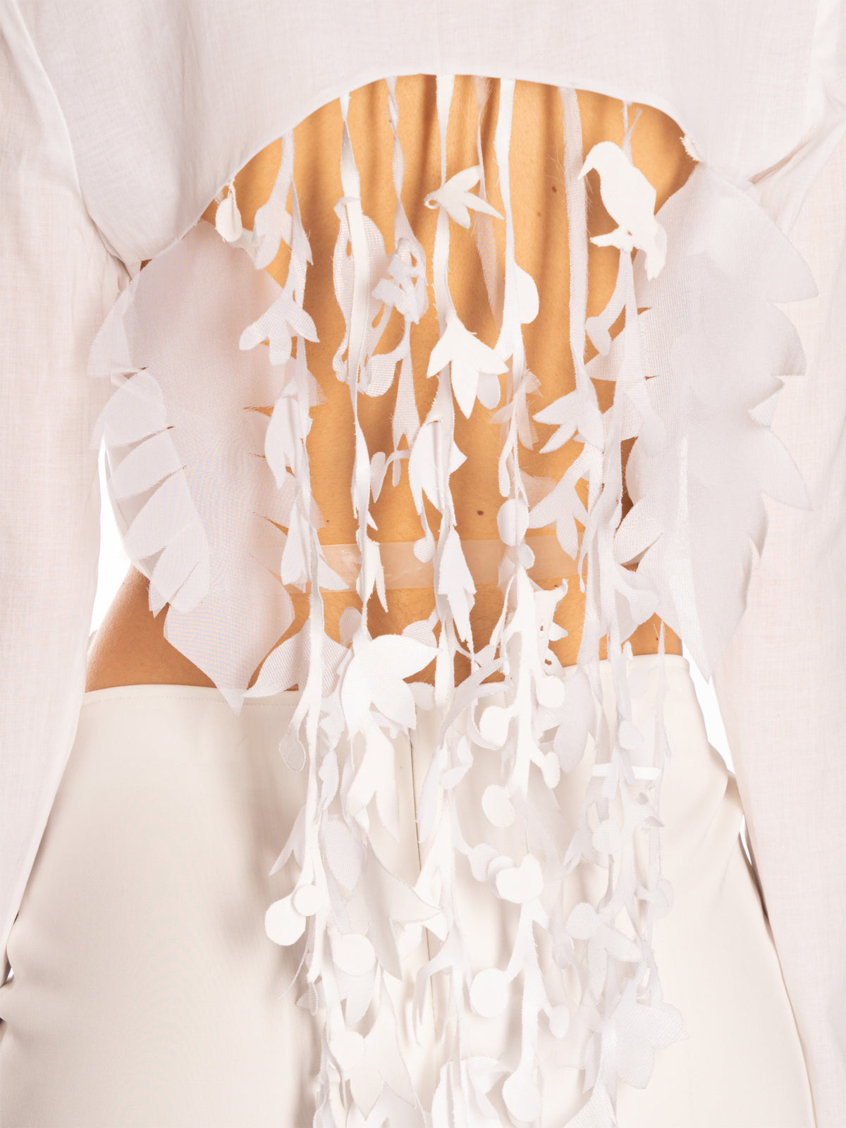 HURRICANE B- Cropped Shirt With Floral Fringes  | PR Sample