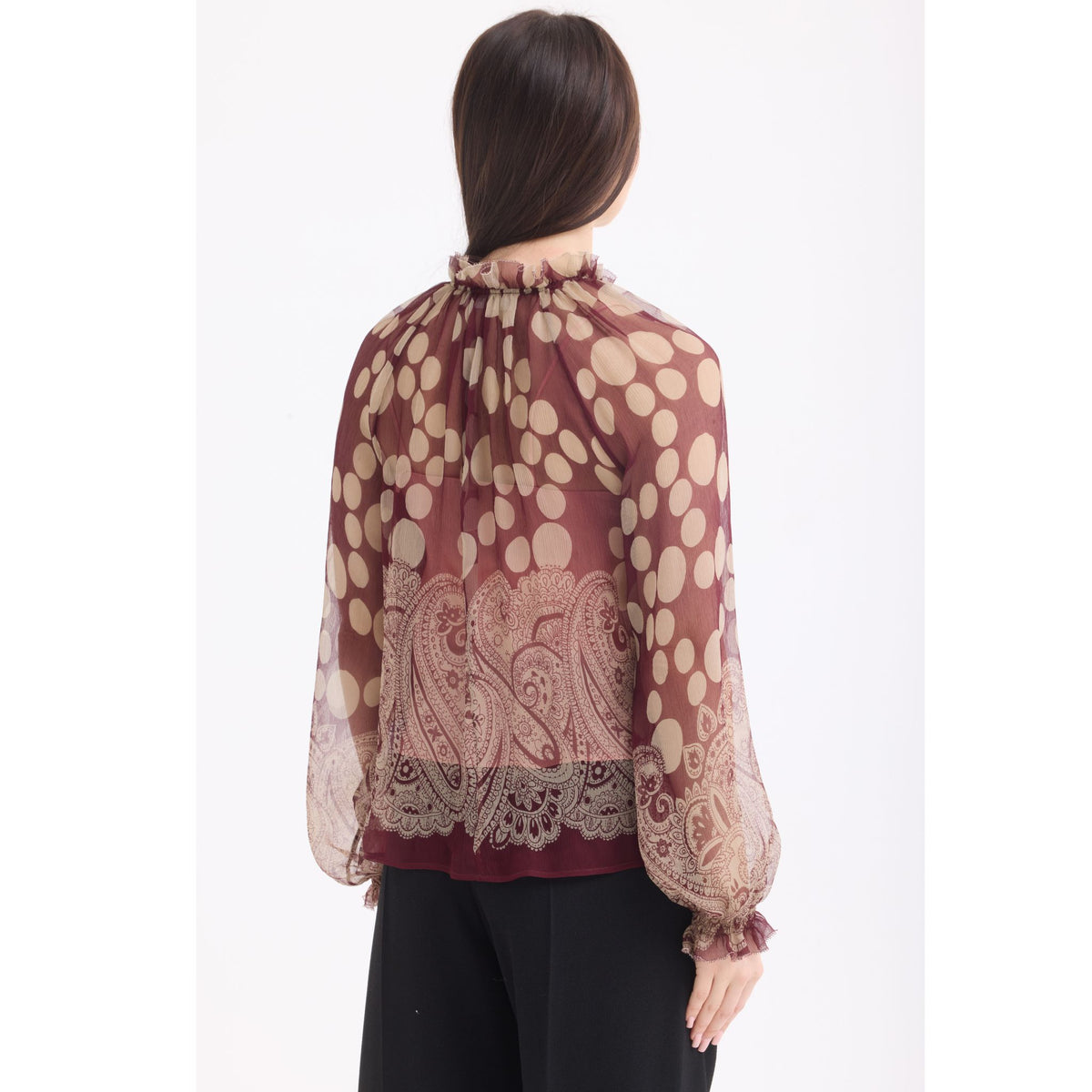 Polka Dot Paisley  Blouse