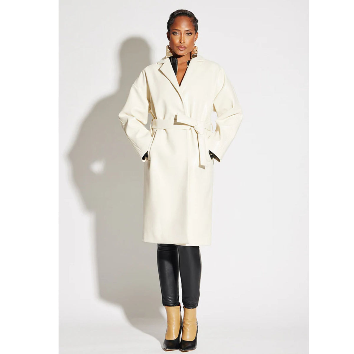 Vegan Leather Coat