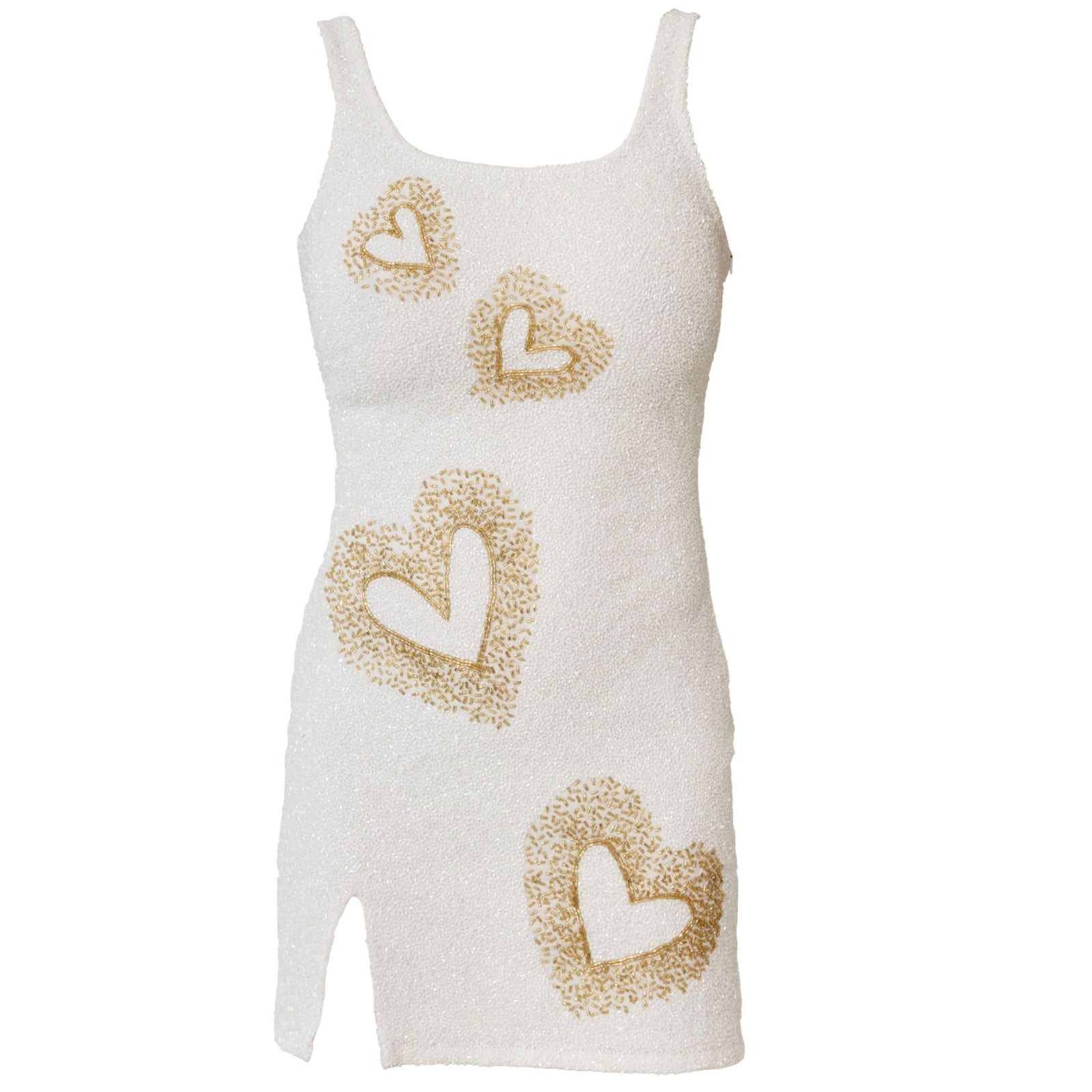 Love Hand-Beaded Embellished Mini Dress