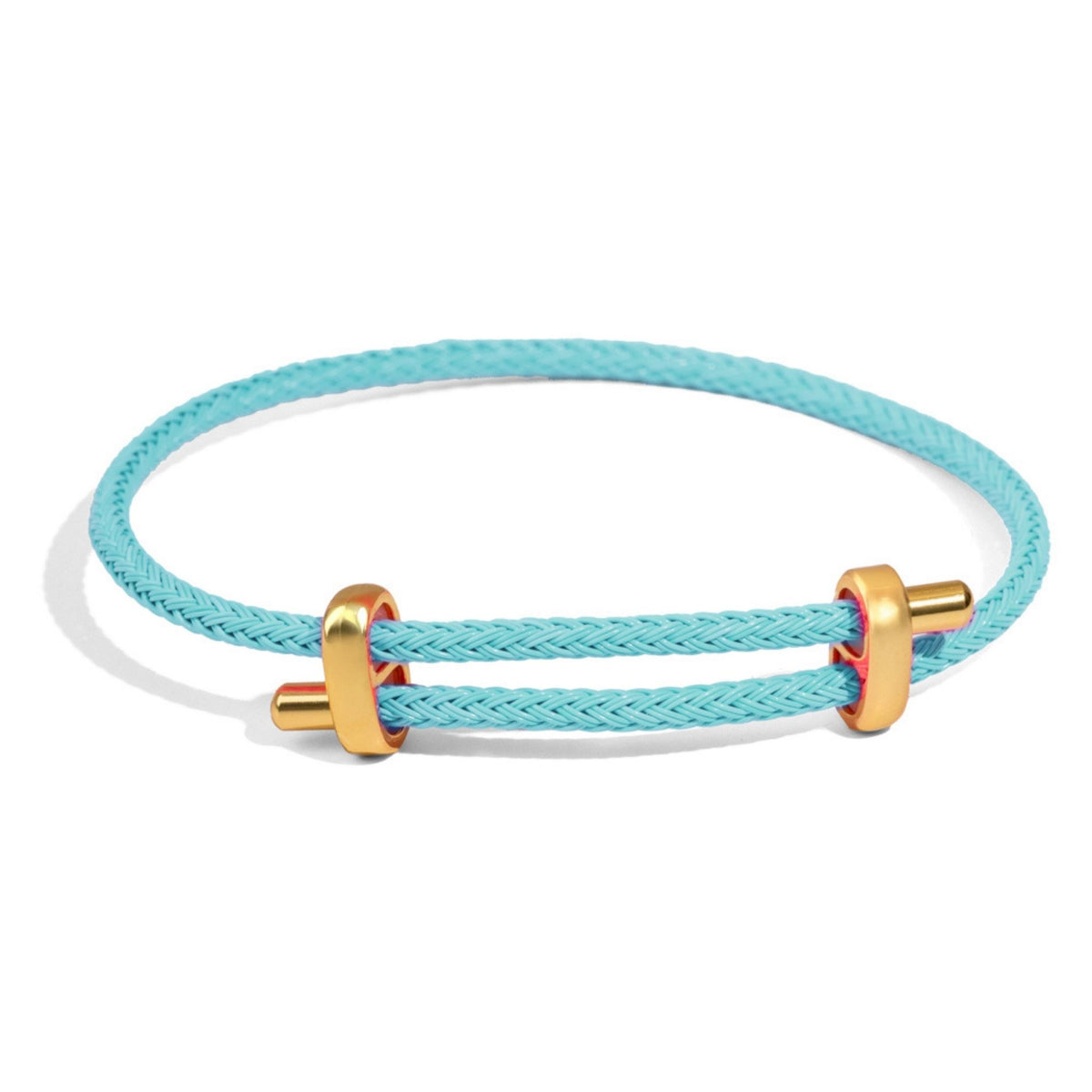 Turquoise Glow Adjustable Gold Rope Bracelet