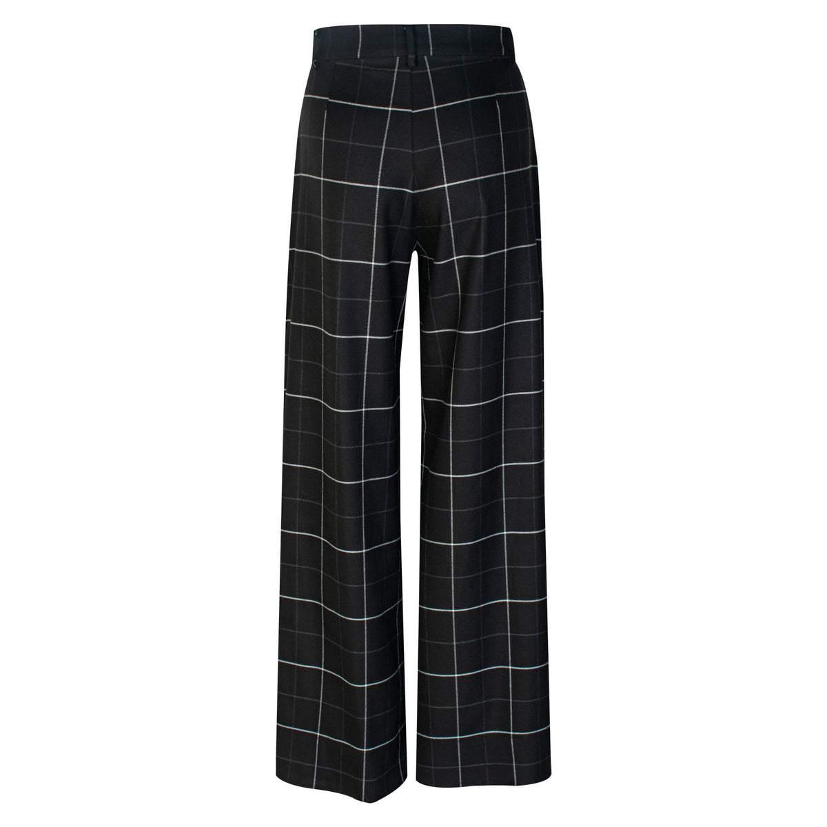 Woven Check High Waisted Trousers