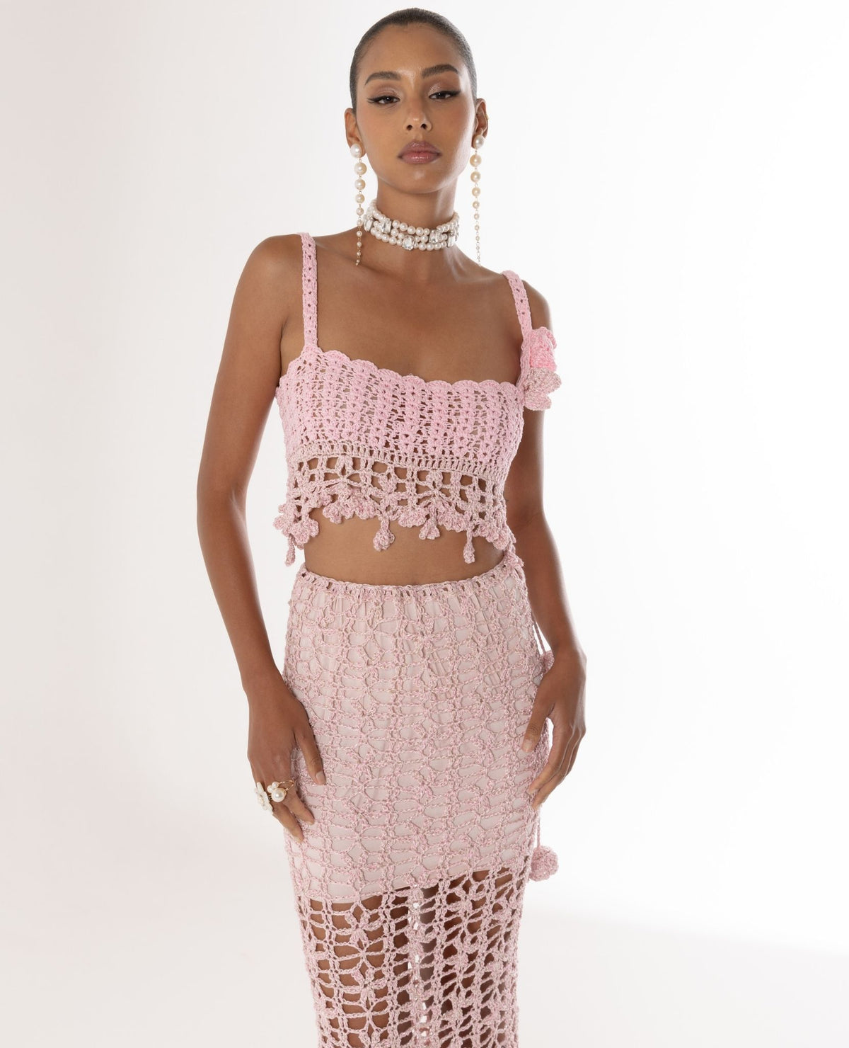 ANDREEVA - Pink Vanilla Handmade Crochet Top, buy at doors.nyc
