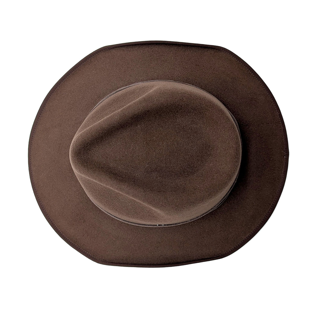 Brown fedora hat on a white background