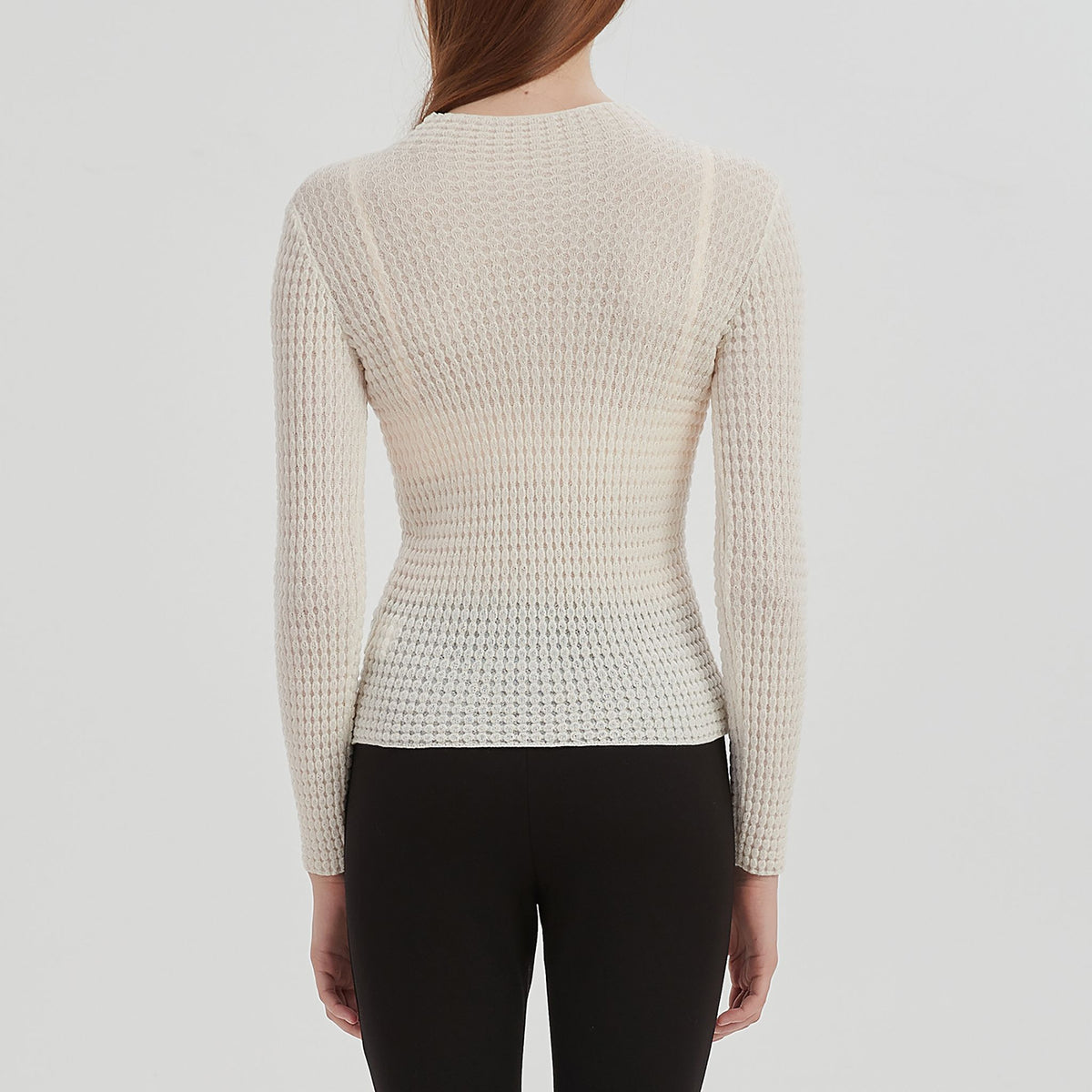 NUAJE NUAJE - Merino Textured Top | White, buy at DOORS NYC