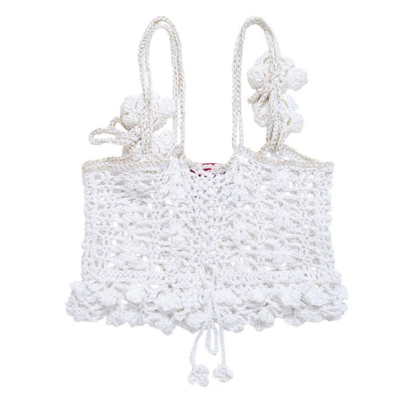 ANDREEVA - White Vanilla Handmade Crochet Top | DOORS NYC