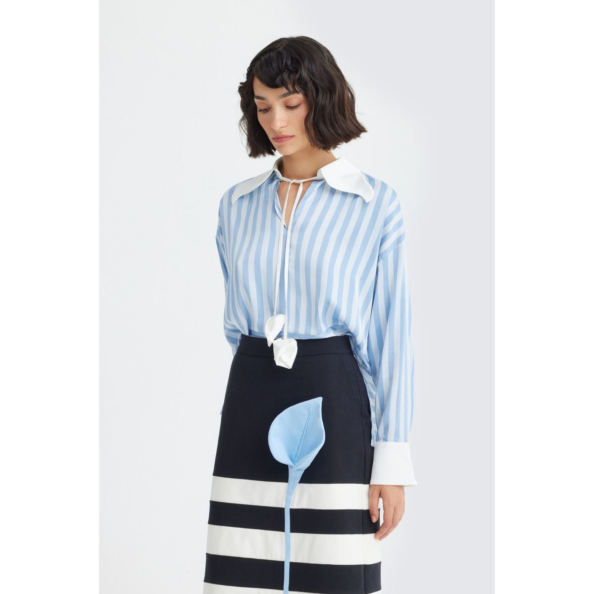 Contemporary Striped A-Line Skirt
