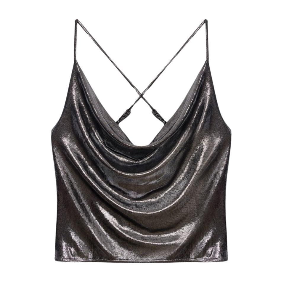 NO MATTER WHAT - Silver Metallic Top, buy at DOORS NYC