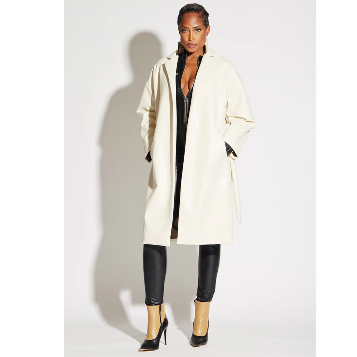 Vegan Leather Coat