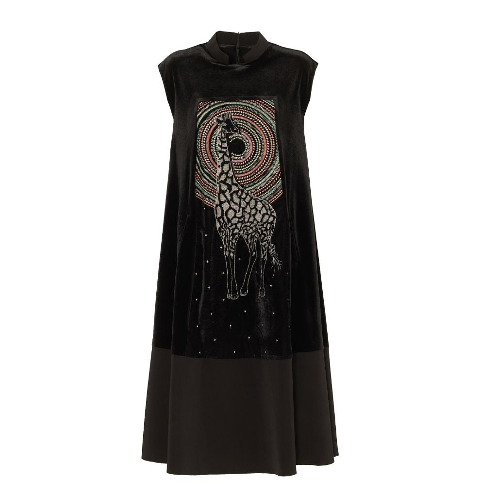 JULIA ALLERT - Velour Sleeveless Dress With Embroidery | PR Sample, buy at DOORS NYC