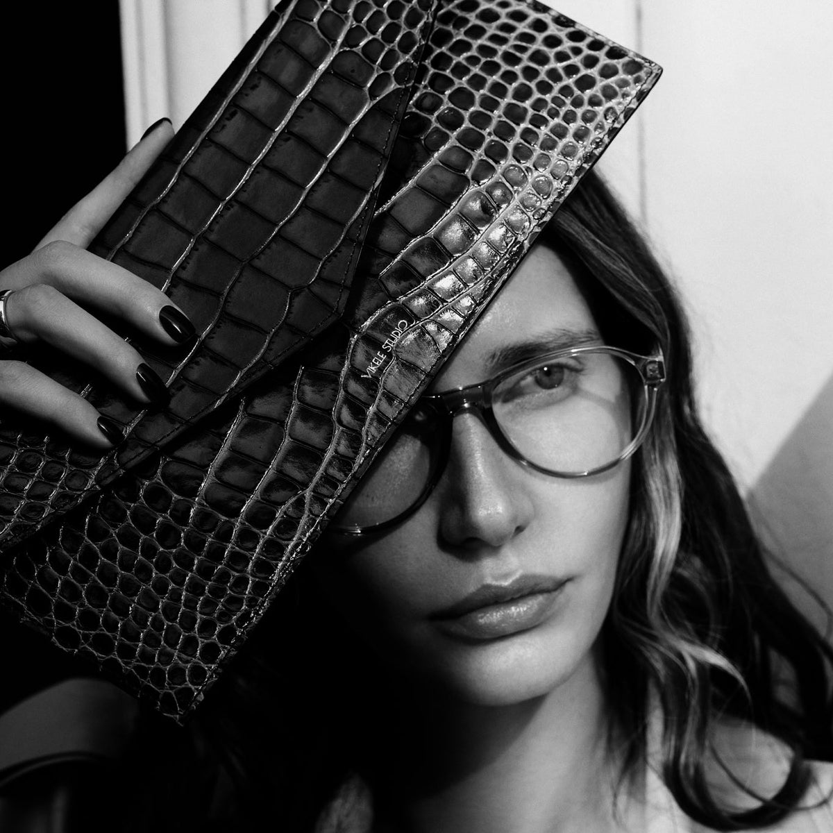 VIKELE STUDIO - Opera Croco Clutch Black, buy at DOORS NYC