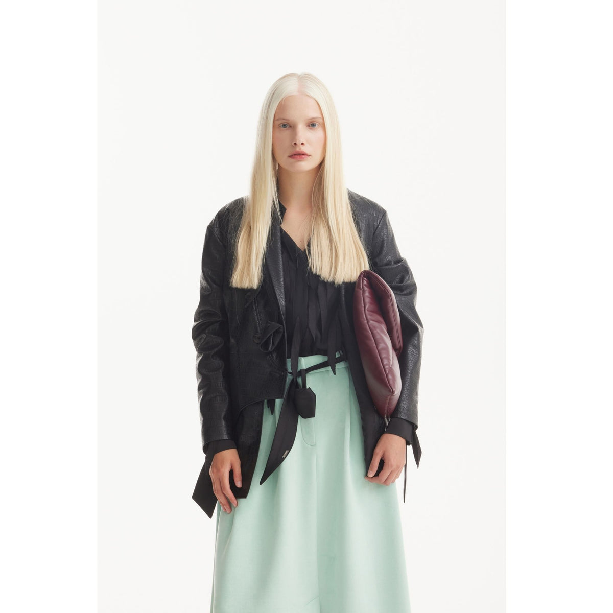 Faux Leather Envelope Clutch Bag | Burgundy