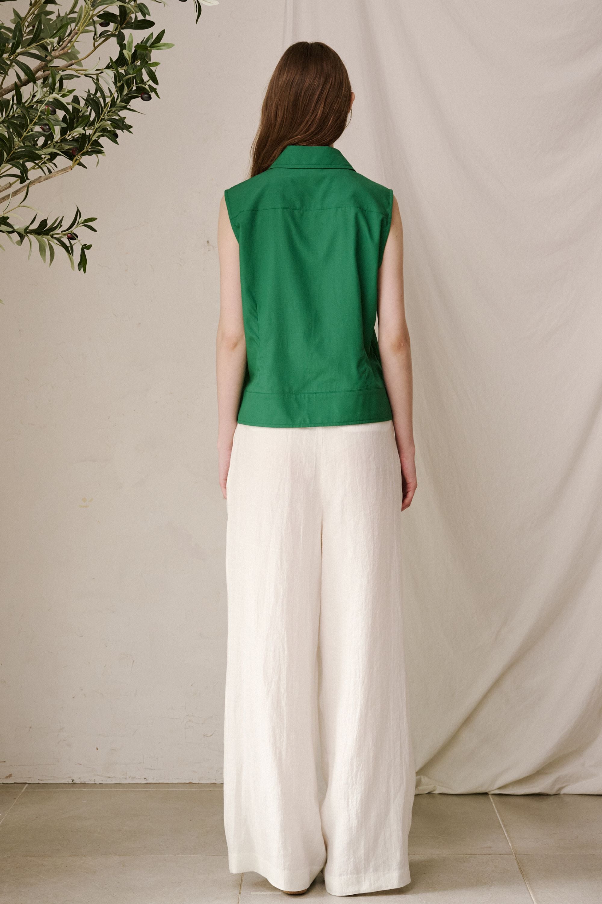 GREENEST - Sleeveless Shirt | Green, buy at DOORS NYC