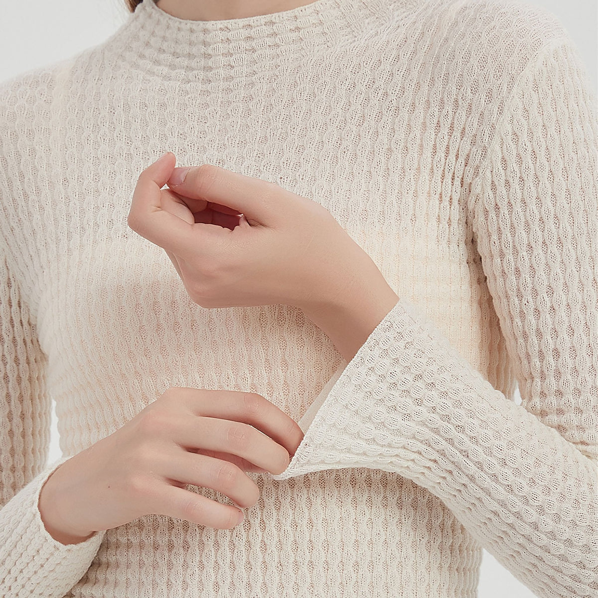 NUAJE NUAJE - Merino Textured Top | White, buy at DOORS NYC