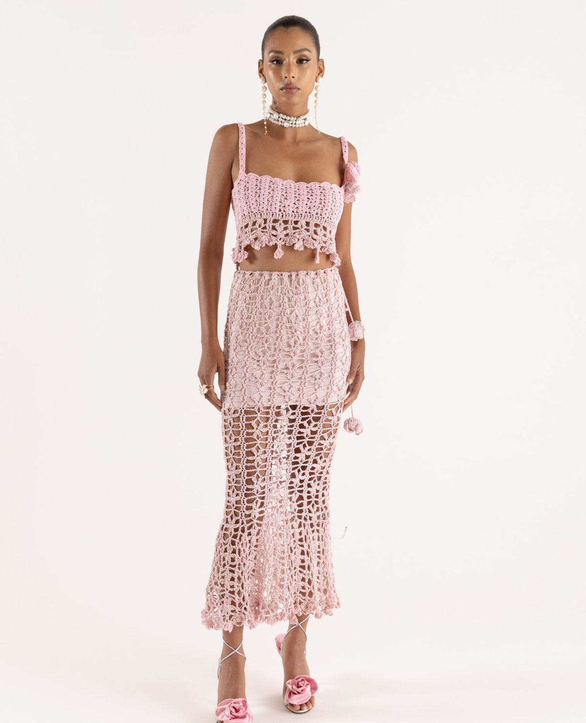 ANDREEVA - Pink Vanilla Handmade Crochet Top, buy at doors.nyc