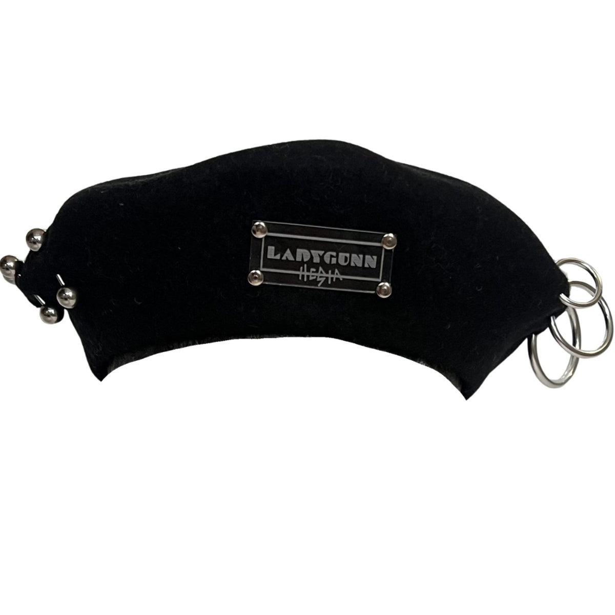 Black Hesta Beret with Metal Ring Detail | HESTAVERSE x LADYGUNN