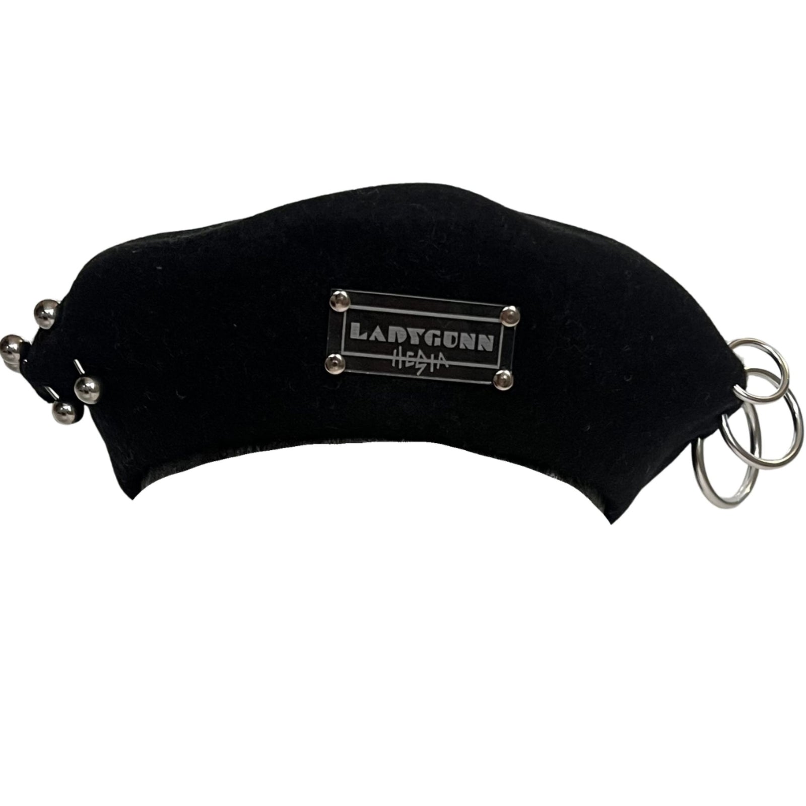 Black Hesta Beret with Metal Ring Detail | HESTAVERSE x LADYGUNN
