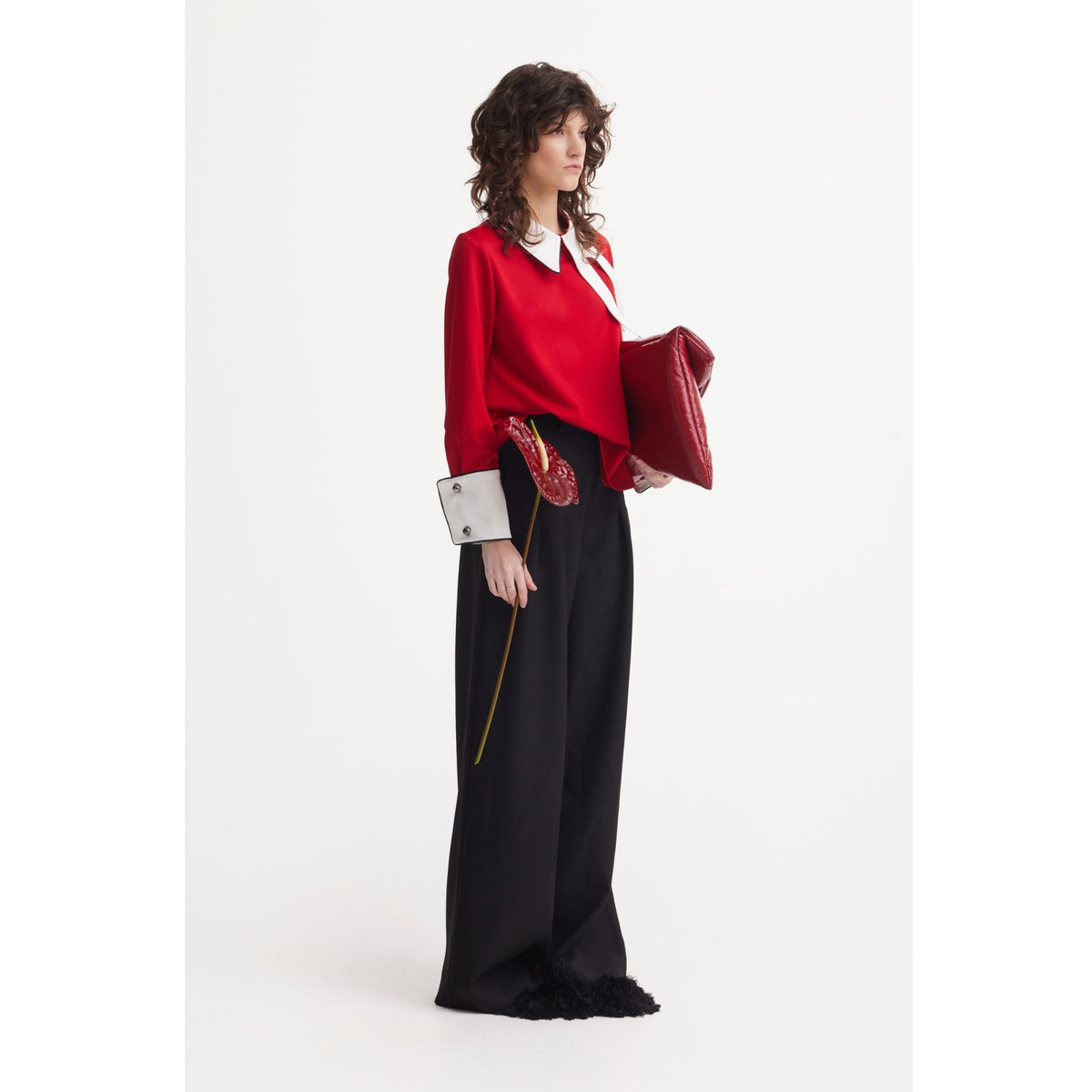 Semi-Formal Blouse With Contrasting Details | Red