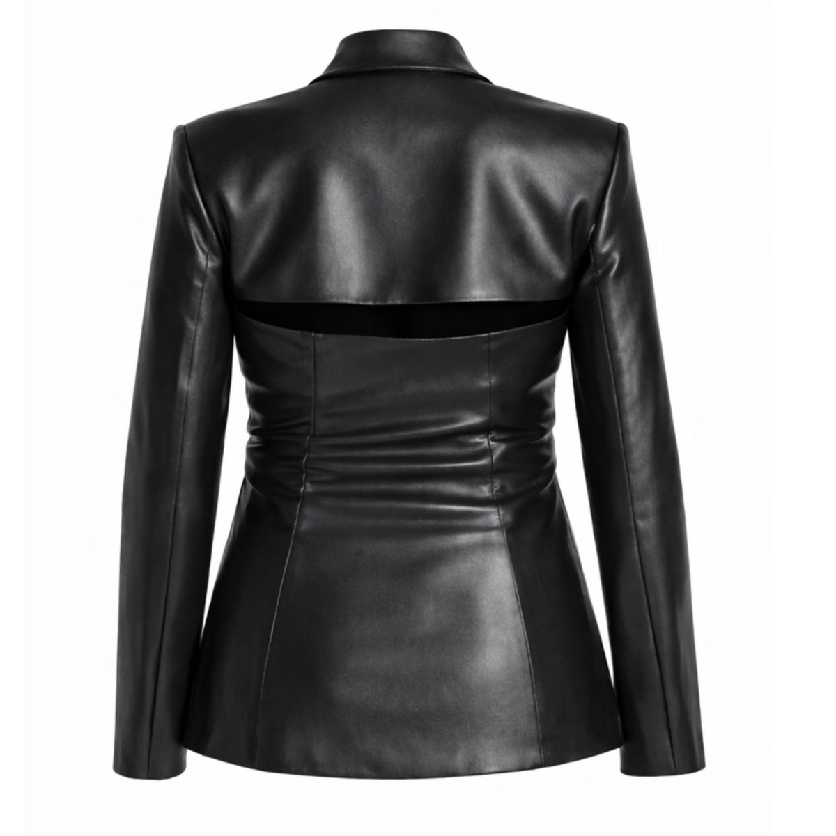 Vegan Leather Cut Out Blazer