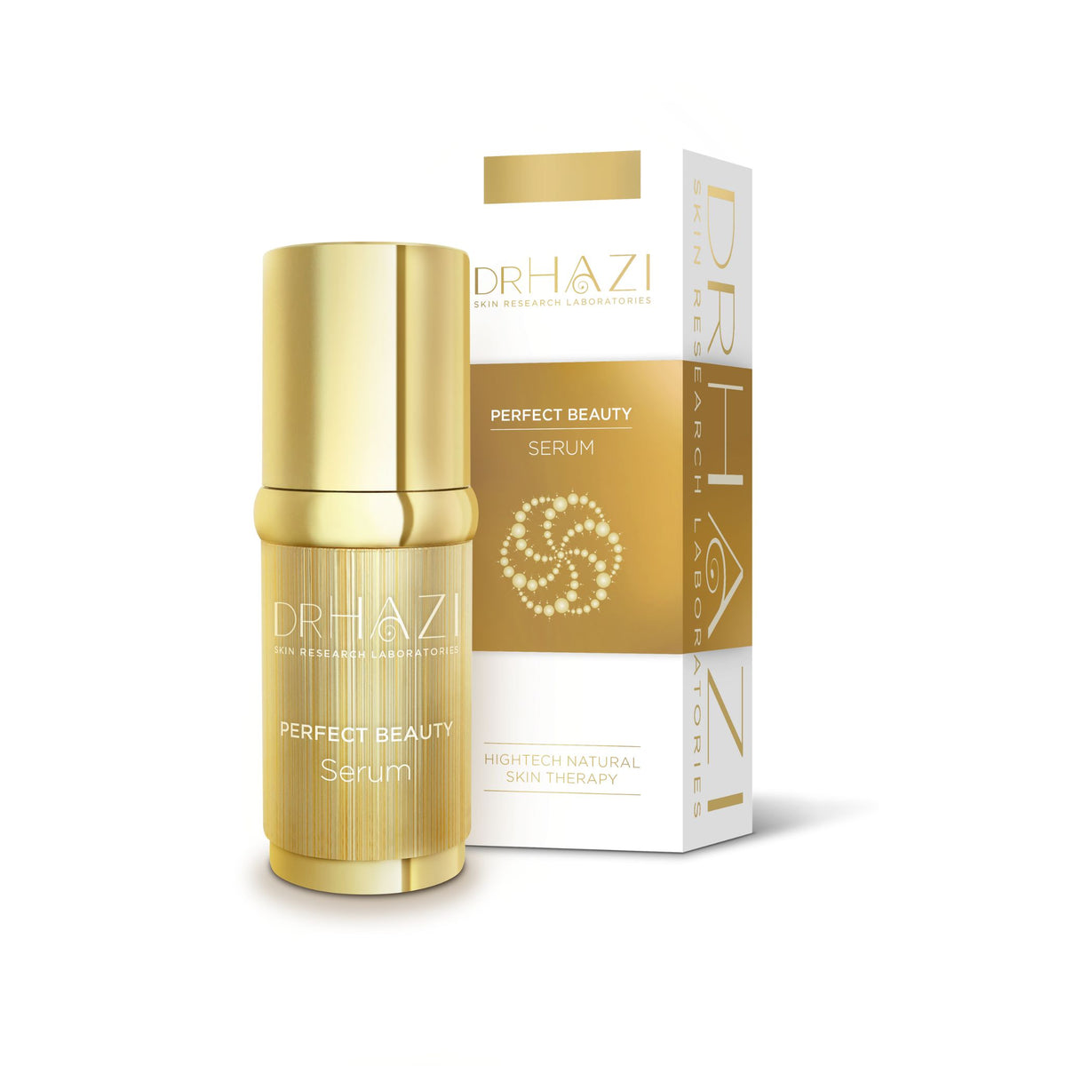 Dr Hazi Perfect Beauty Serum with packaging on a white background