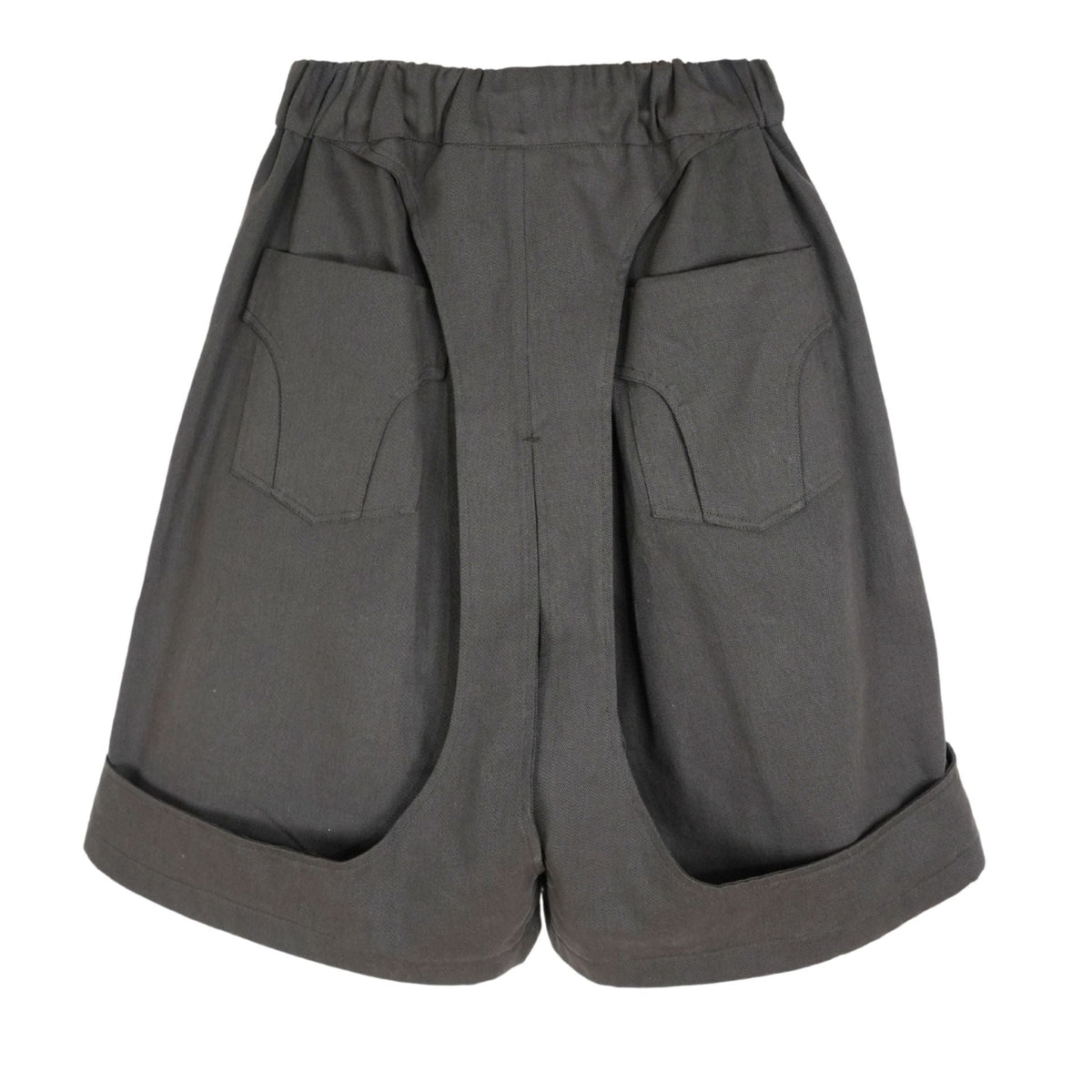 CLARA SON - Oversized Shorts with Bibs Detail | Espresso  , buy at DOORS NYC
