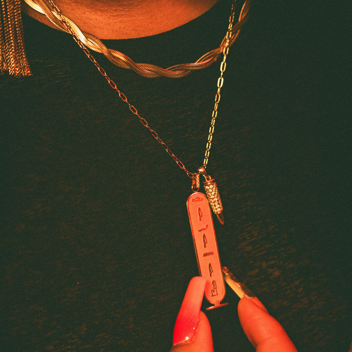 Divine Feminine Gold Cartouche Necklace